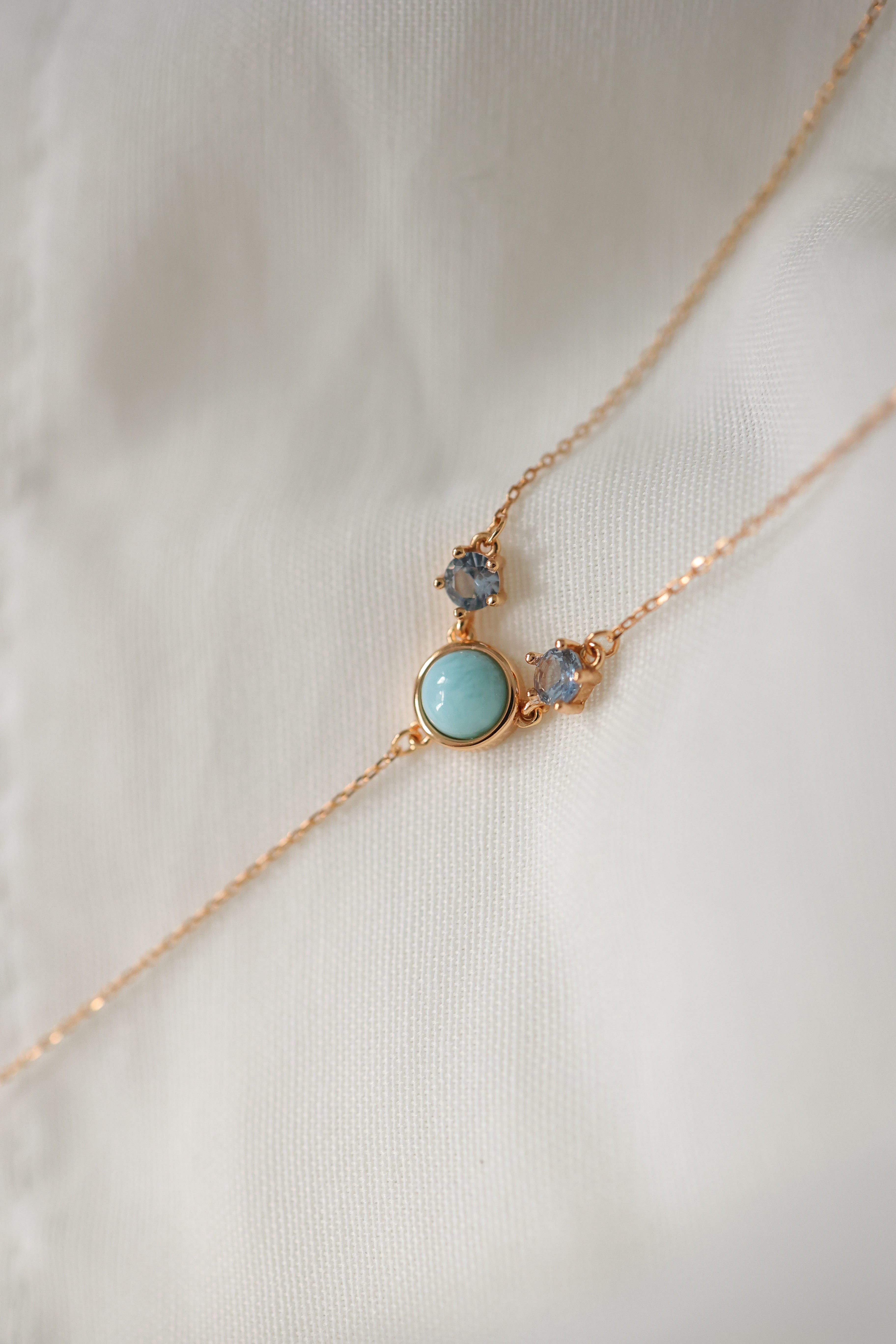 LARIMAR TOPAZ ELEGANT NECKLACE