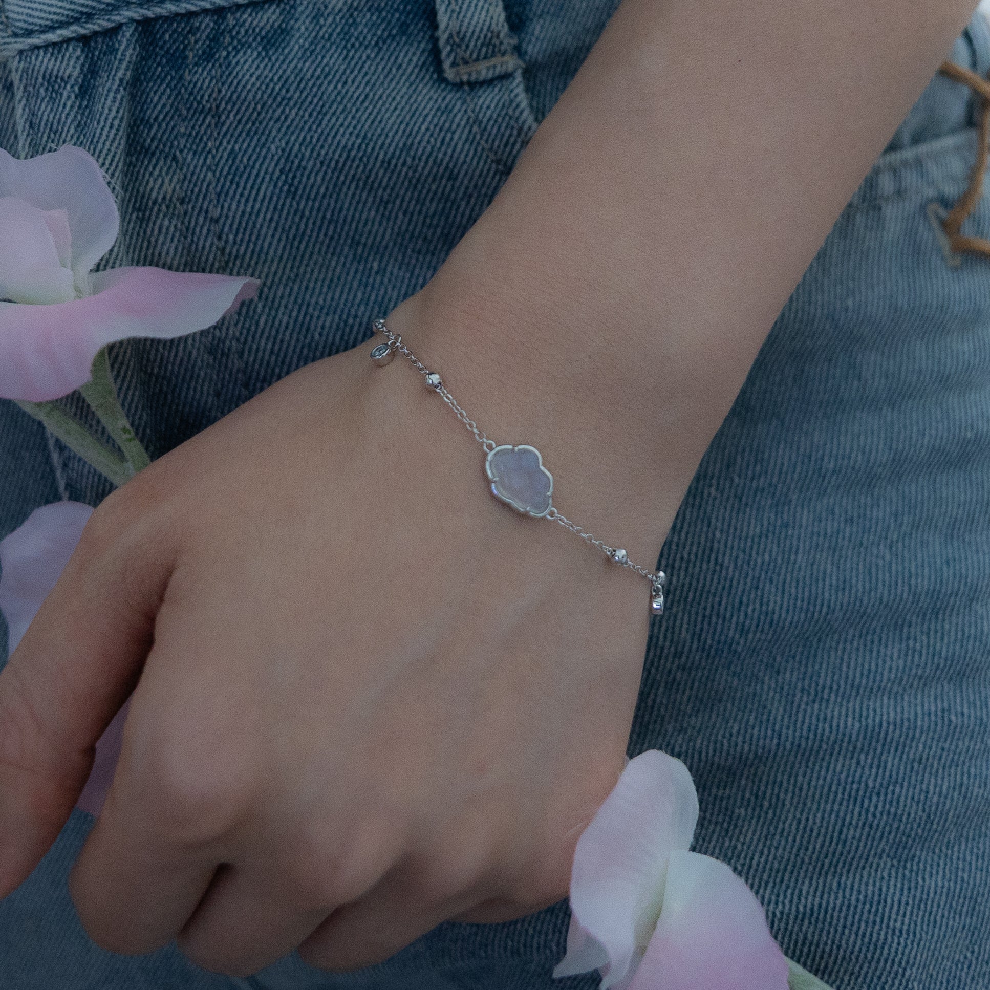 BUBBLE CLOUD SILVER BRACELET - MOONSTONE
