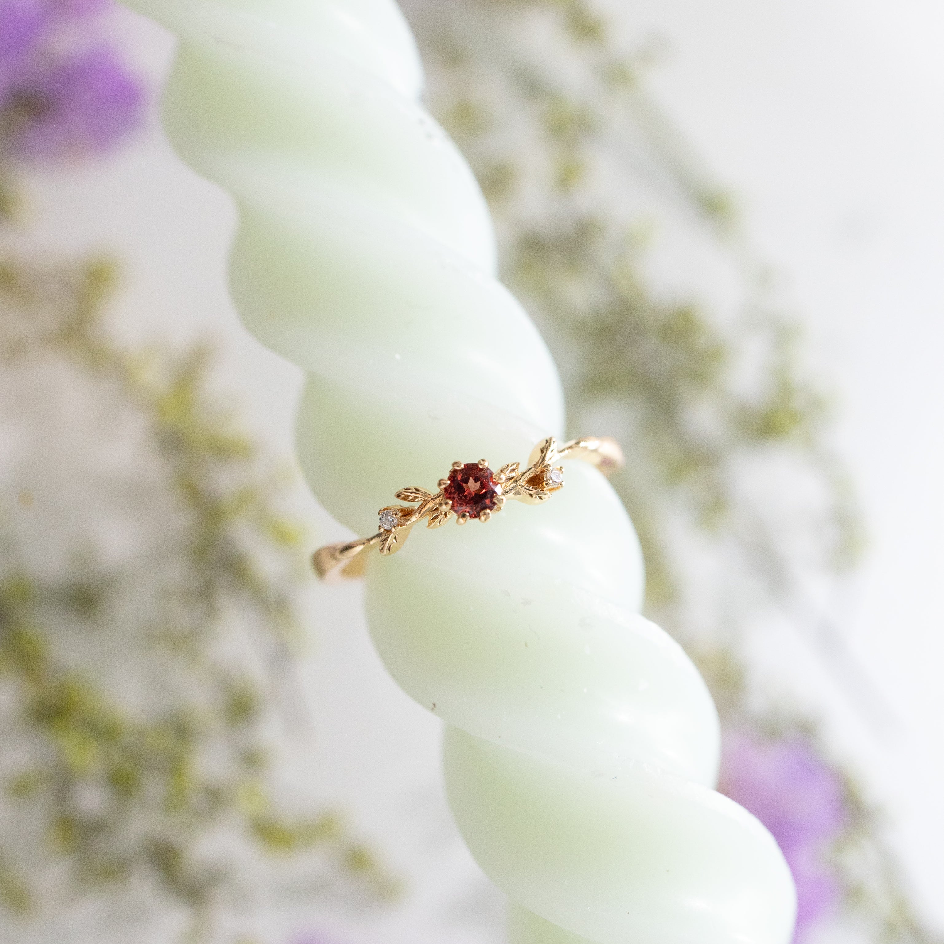 CHLOE DAINTY GARDEN RING - GARNET
