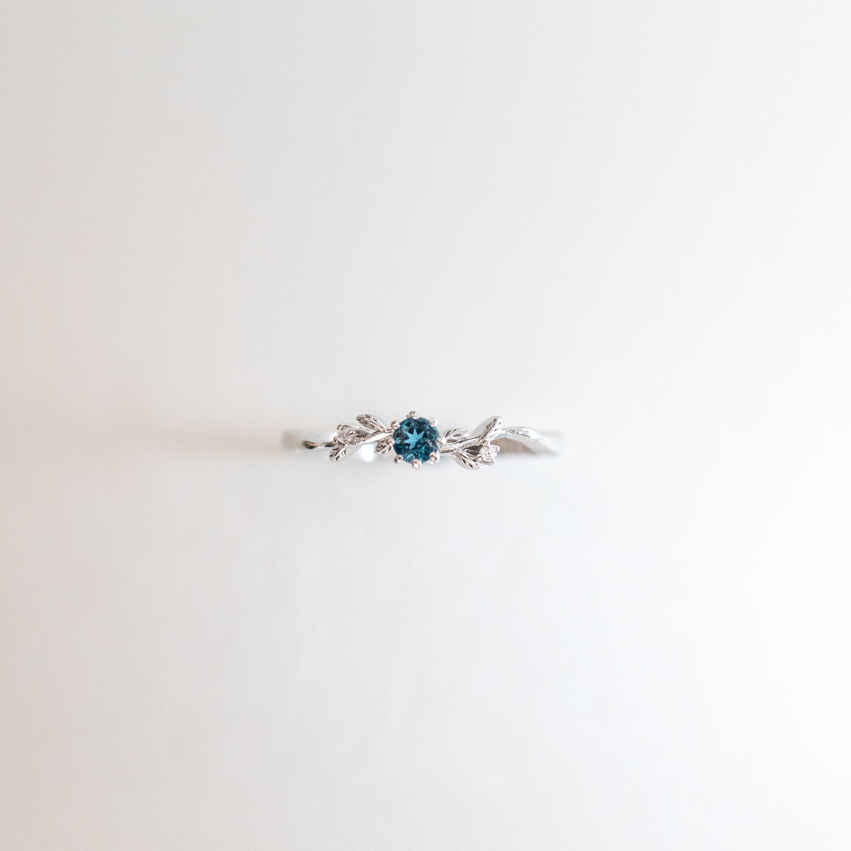 CHLOE DAINTY GARDEN SILVER RING - LONDON BLUE TOPAZ