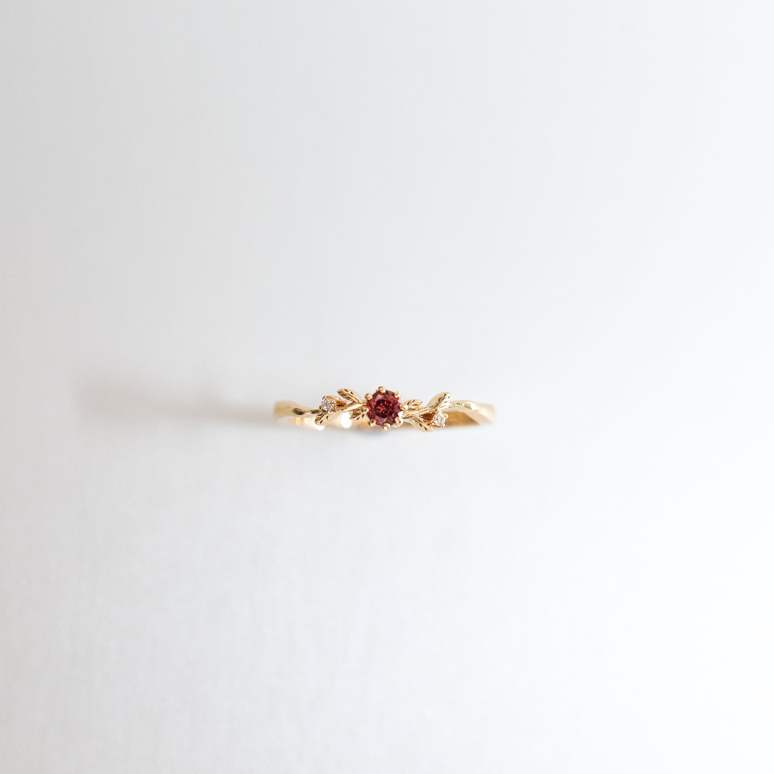 CHLOE DAINTY GARDEN RING - GARNET