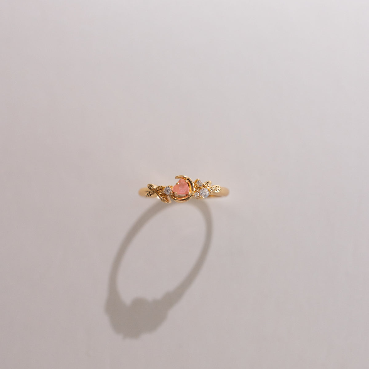 HONEY MOON HEART RING - PINK AGATE
