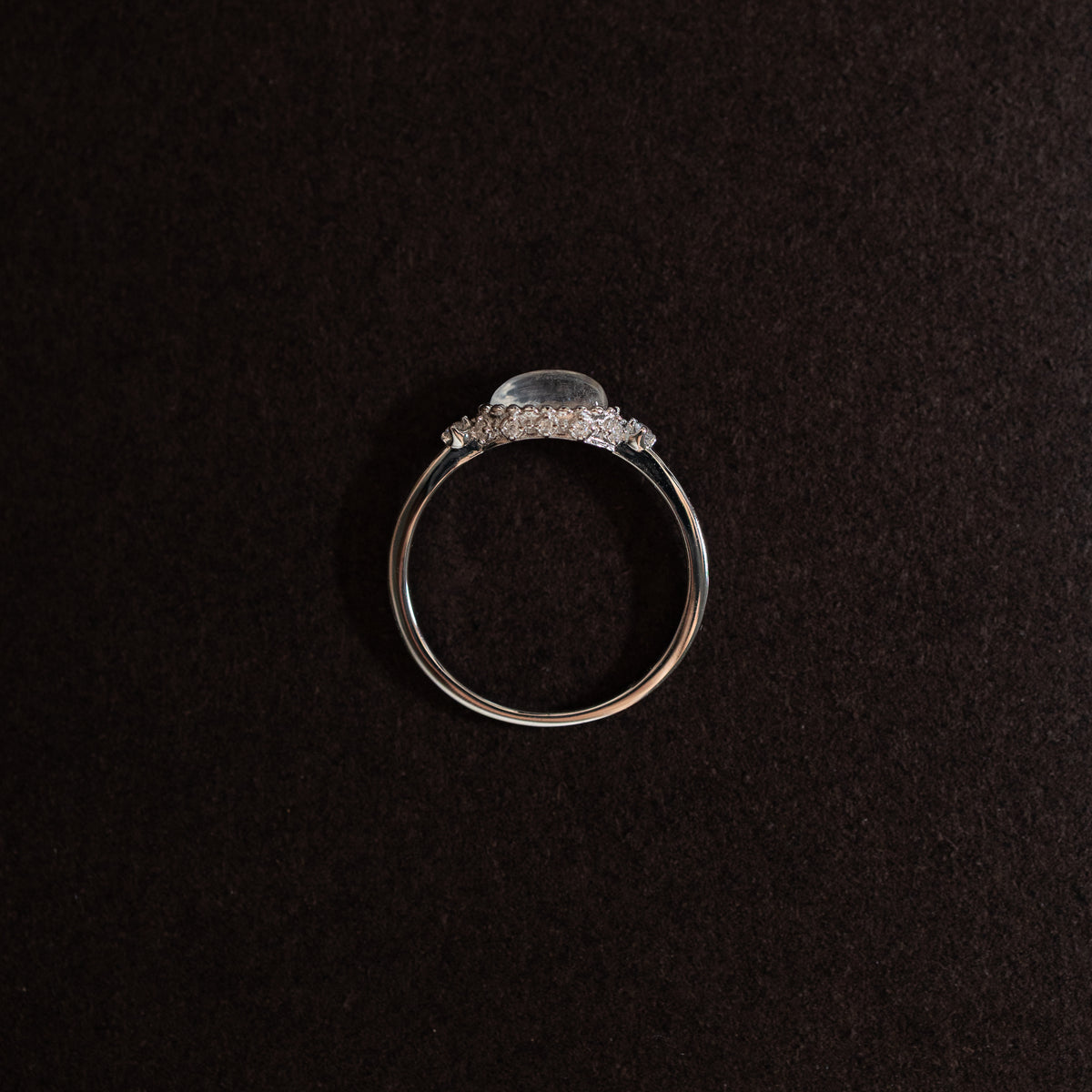 THE HALO OVAL SILVER RING - MOONSTONE