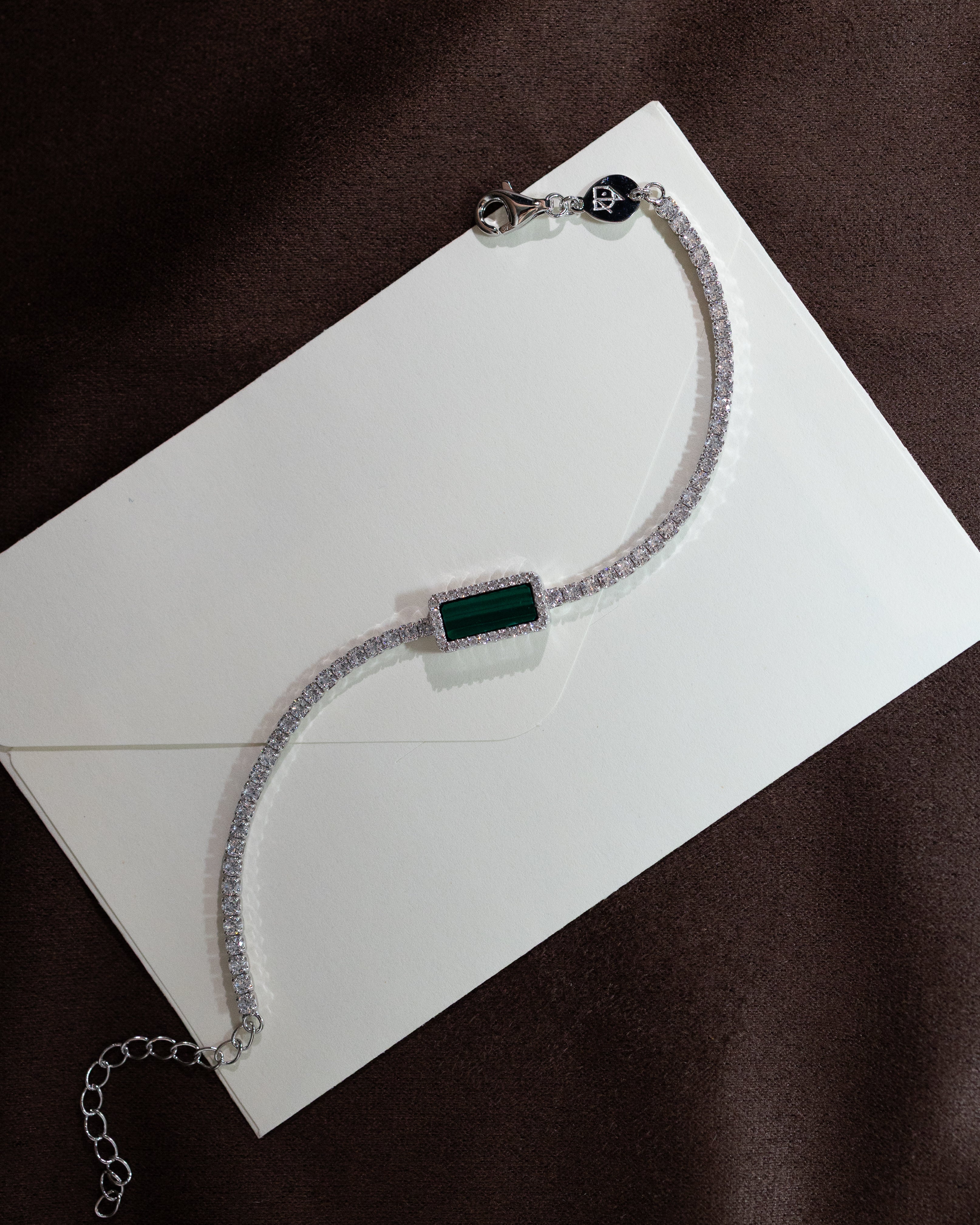 ART DECOR 2.0 SILVER TENNIS BRACELET - MALACHITE