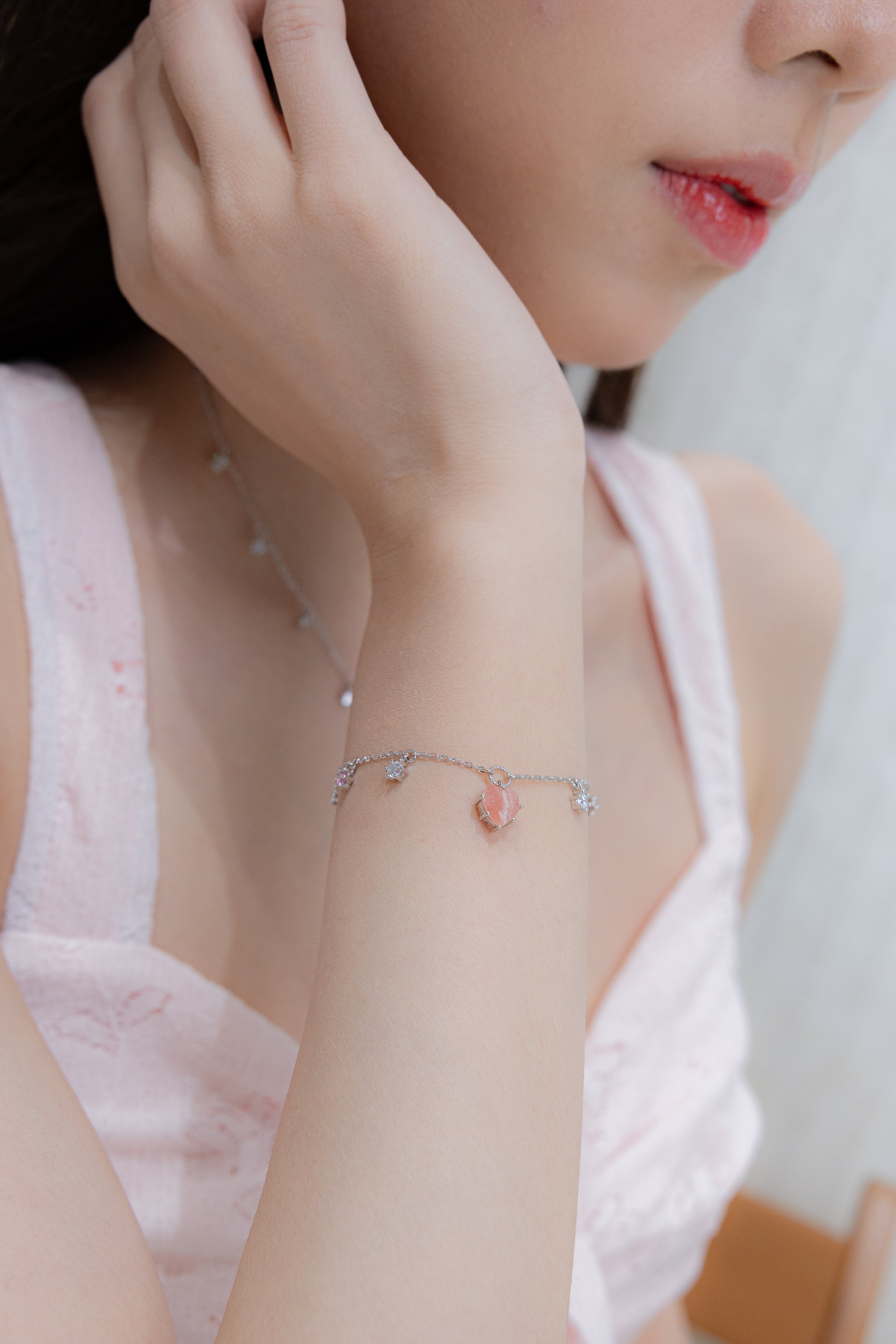 CHARMING WONDERS SILVER BRACELET - RHODOCHROSITE