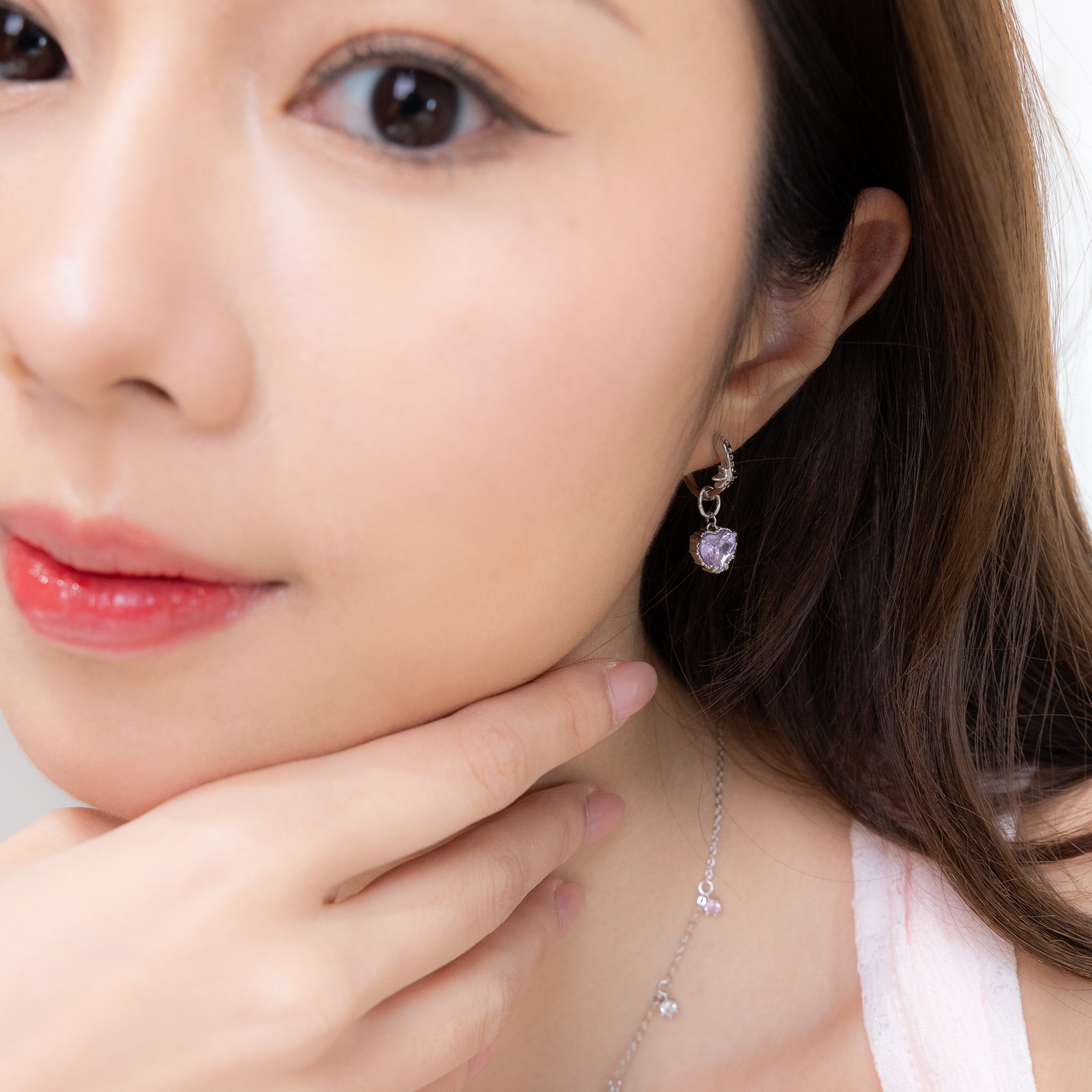 PINKY TWINKLE SILVER EARRINGS - LAVANDER AMETHYST