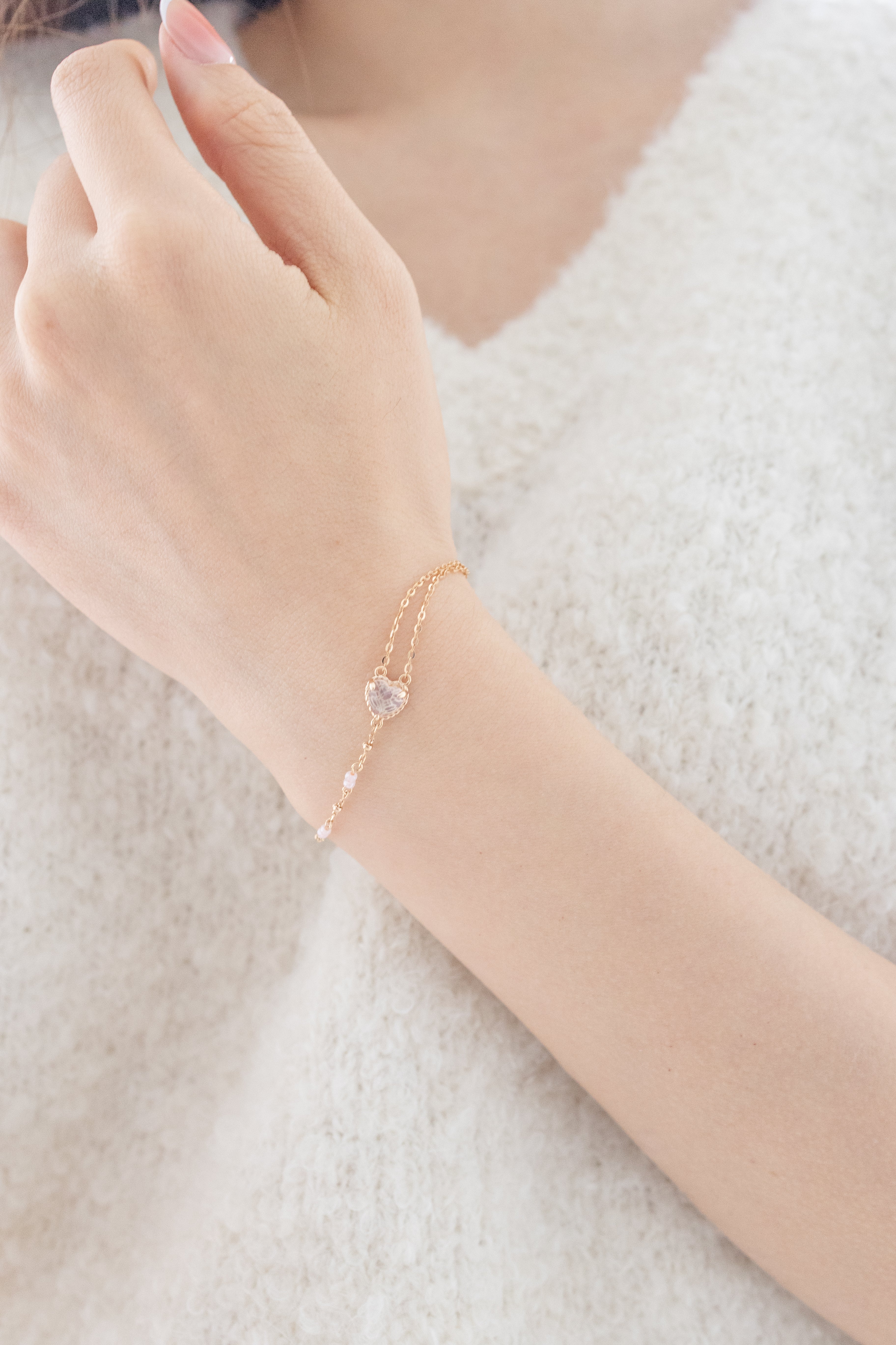 HEARTBEAT BUBBLE BRACELET - ROSE QUARTZ