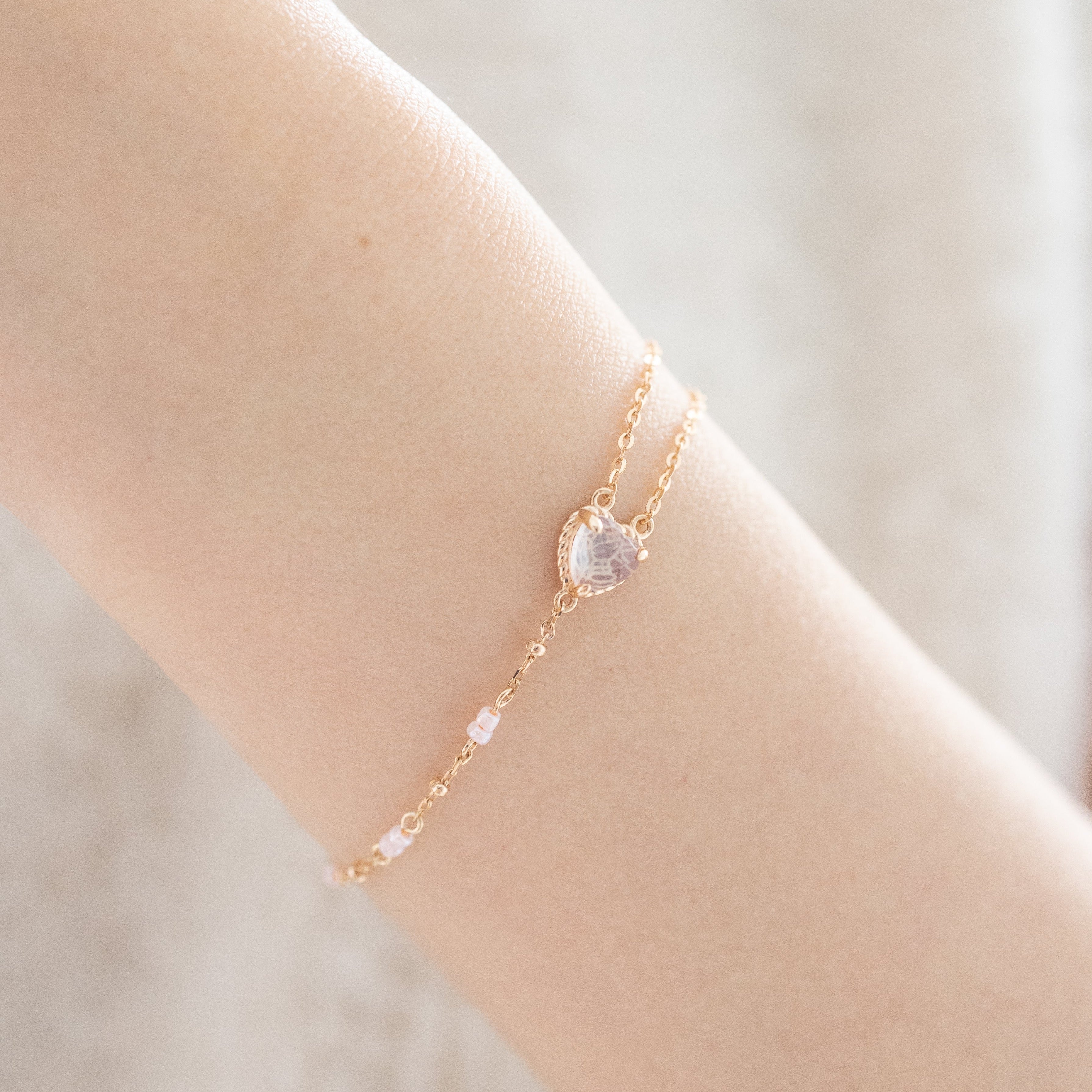 HEARTBEAT BUBBLE BRACELET - ROSE QUARTZ