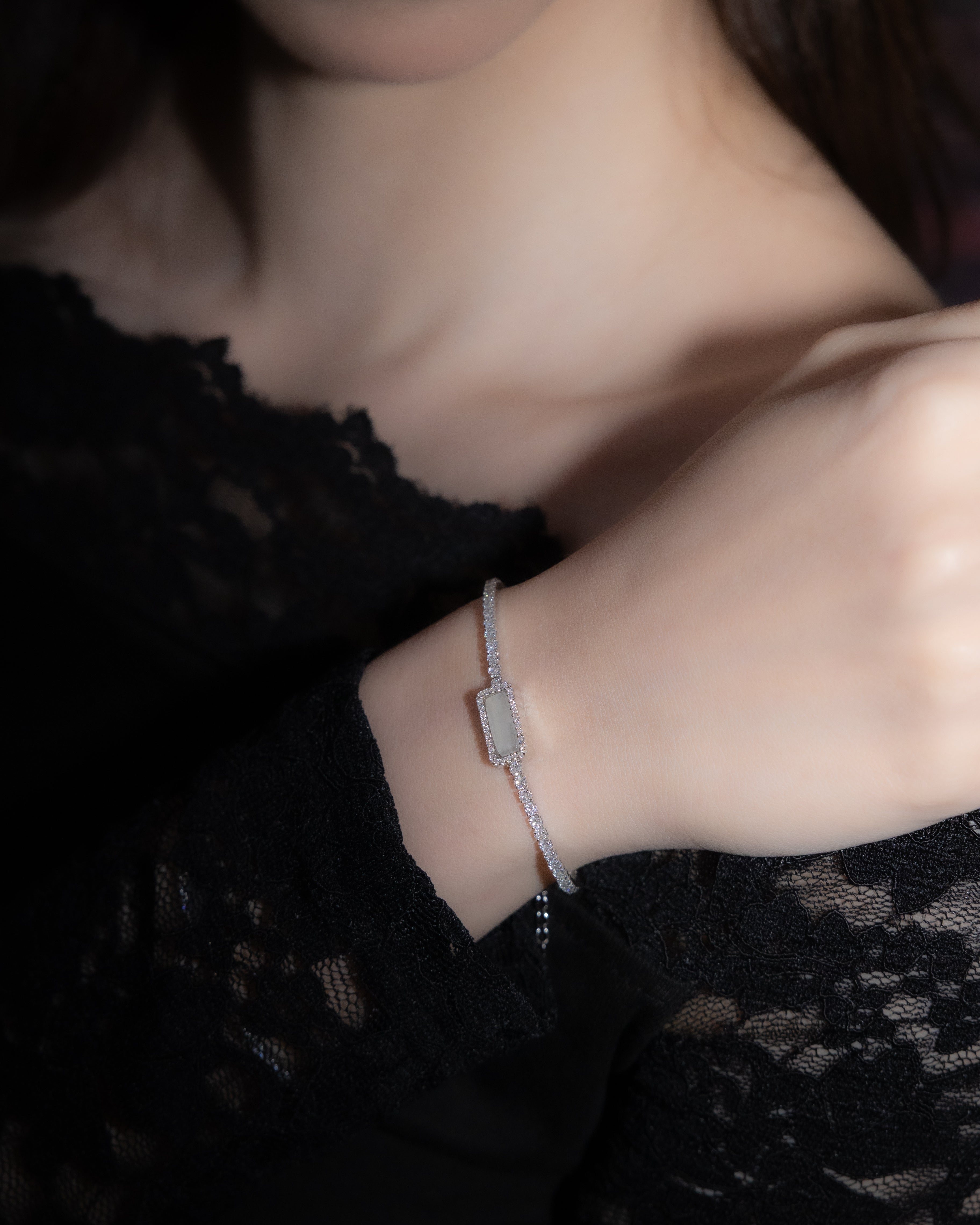 ART DECOR 2.0 SILVER TENNIS BRACELET - MOONSTONE