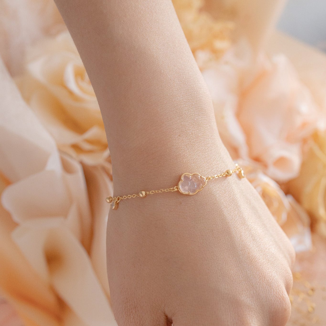 BUBBLE CLOUD BRACELET - ROSE QUARTZ