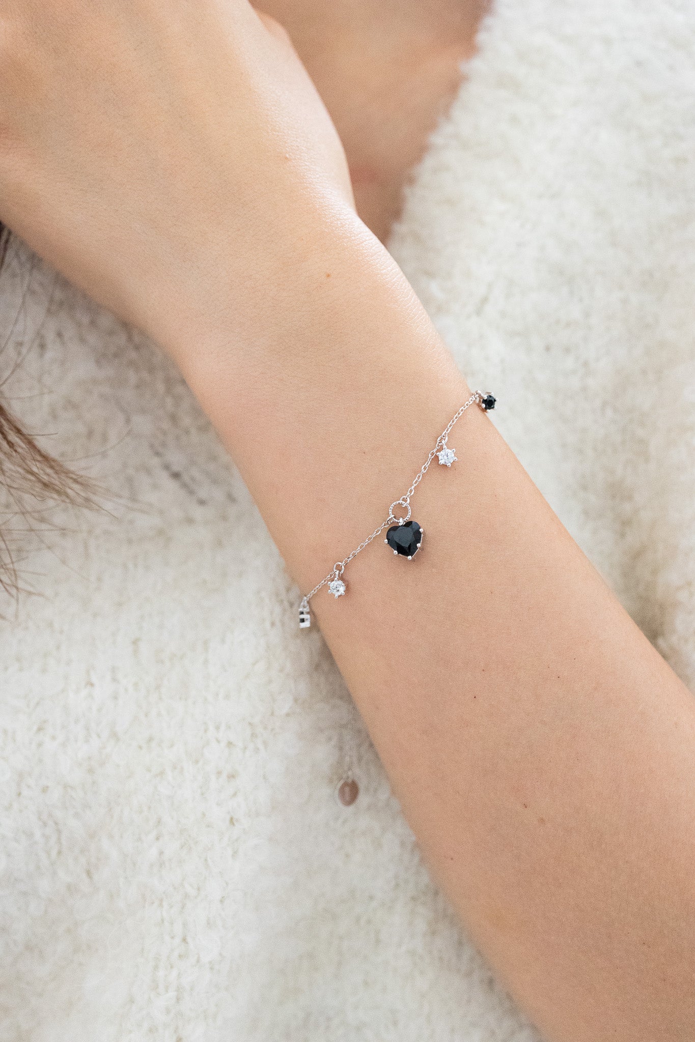 🎃CHARMING WONDERS SILVER BRACELET - OBSIDIAN