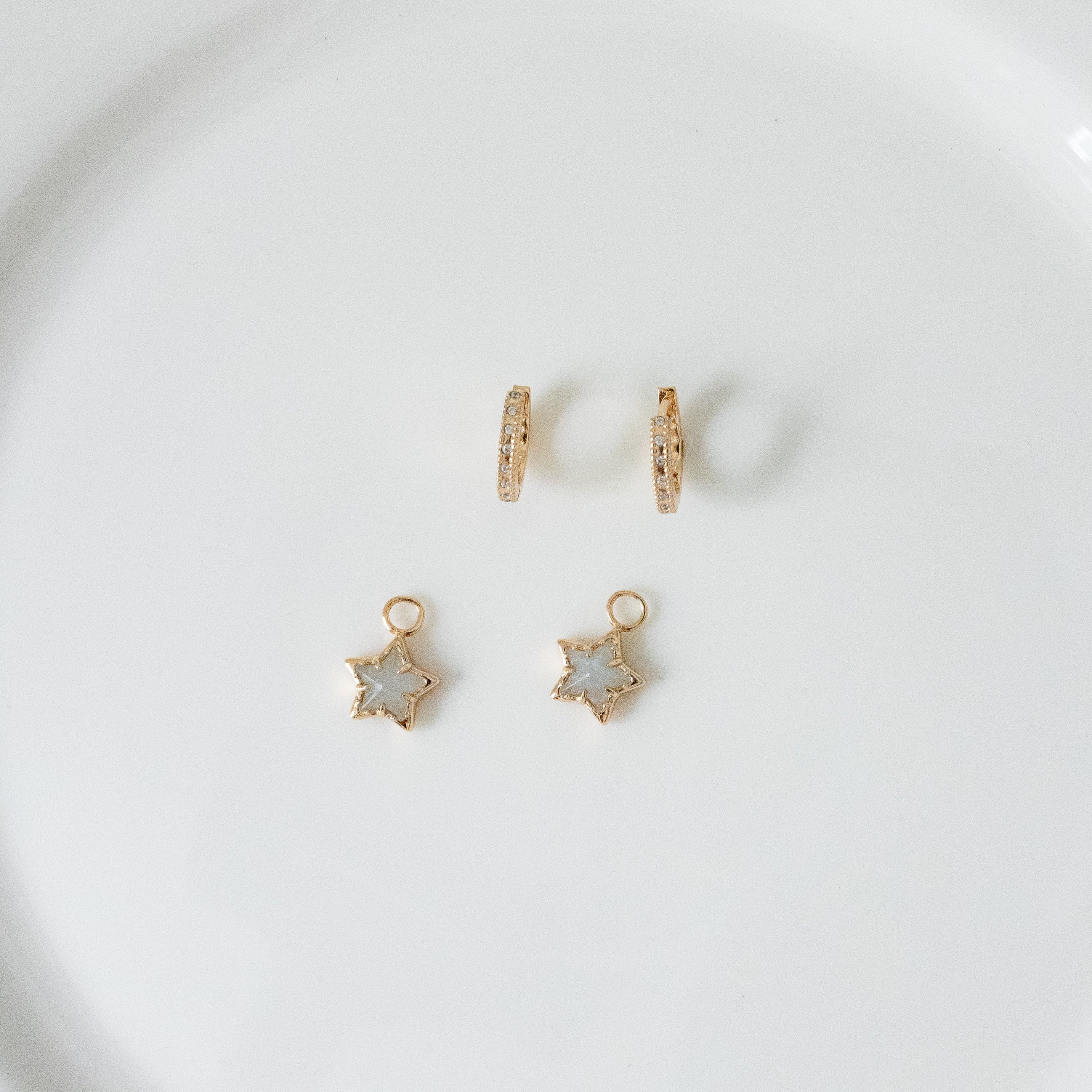 STAR LIGHT EARRINGS- AQUAMARINE