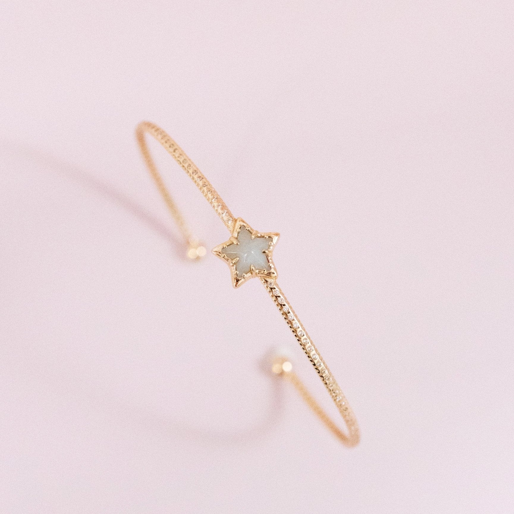 TWINKLING CHARM BANGLE BRACELET - AQUAMARINE
