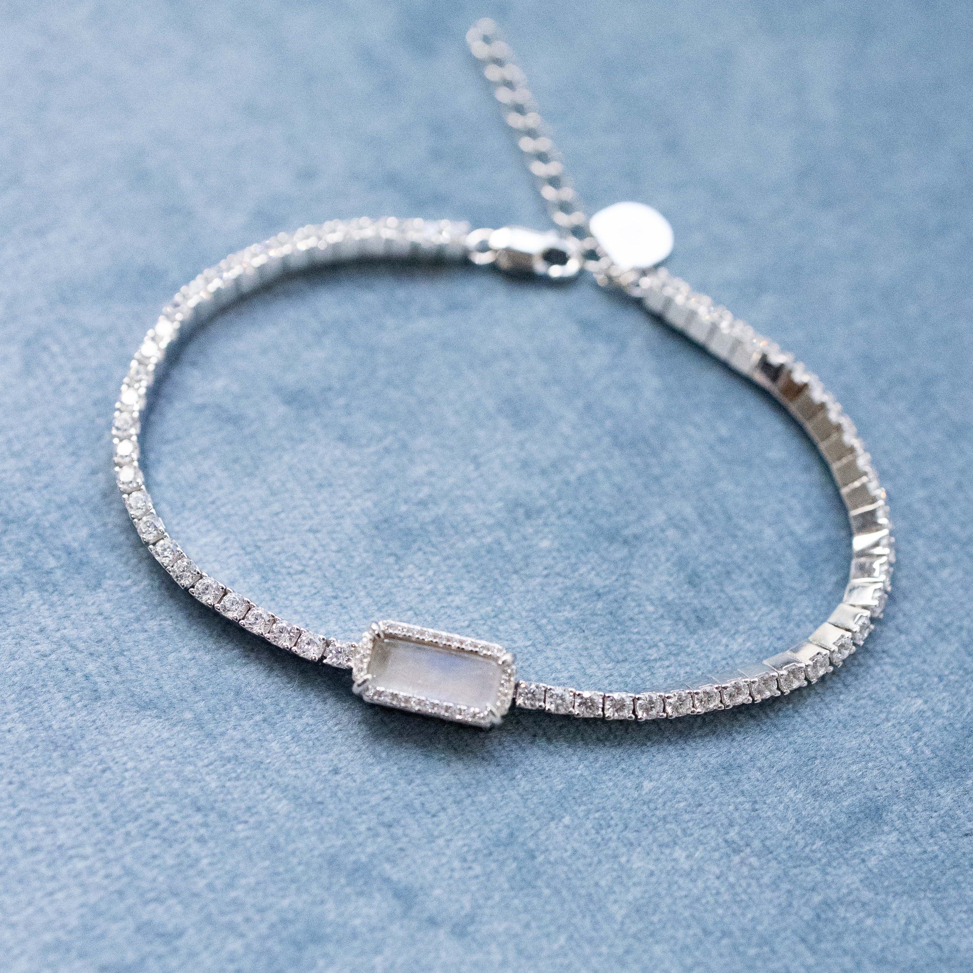 ART DECOR TENNIS BRACELET SILVER MOONSTONE
