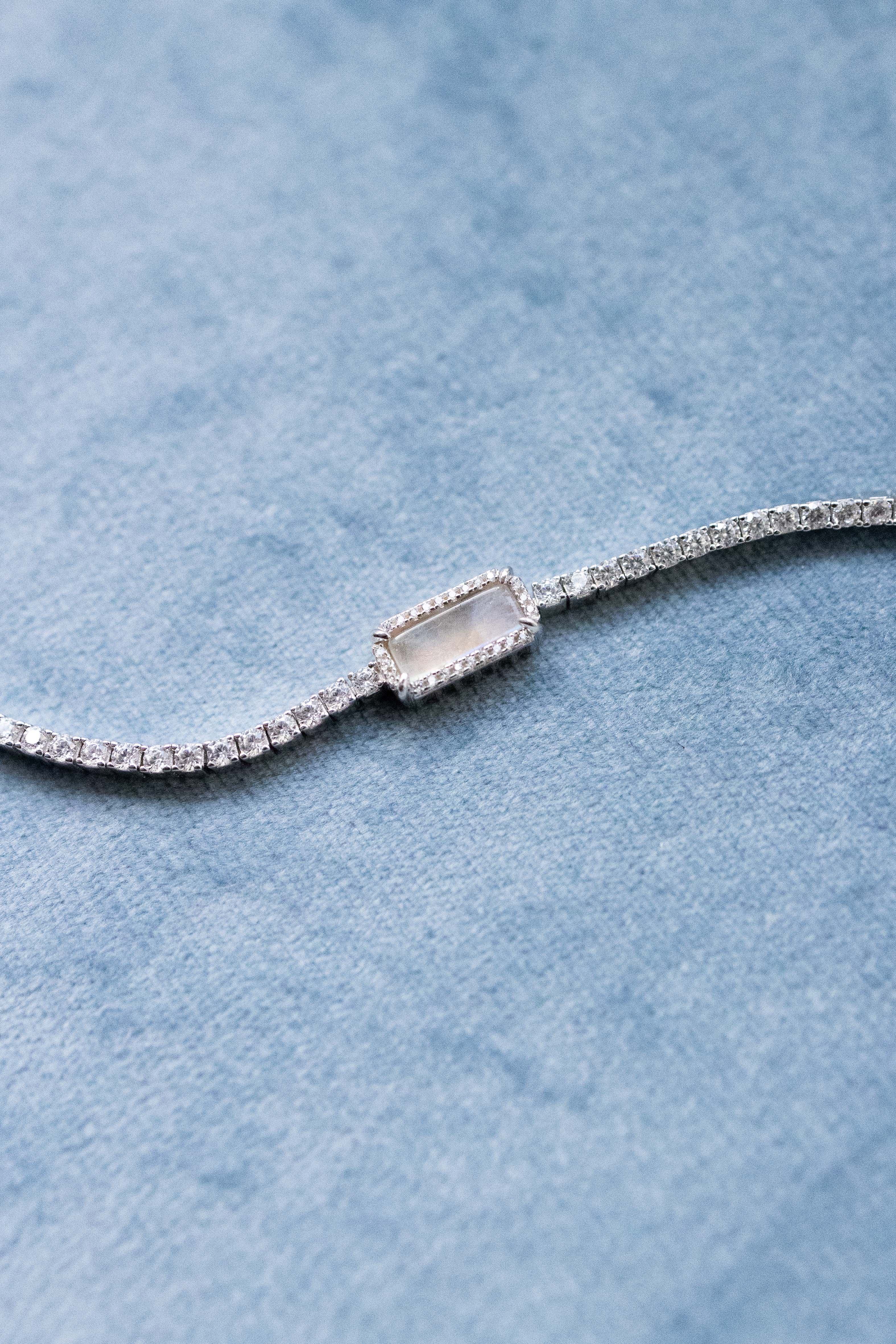 ART DECOR TENNIS BRACELET SILVER MOONSTONE