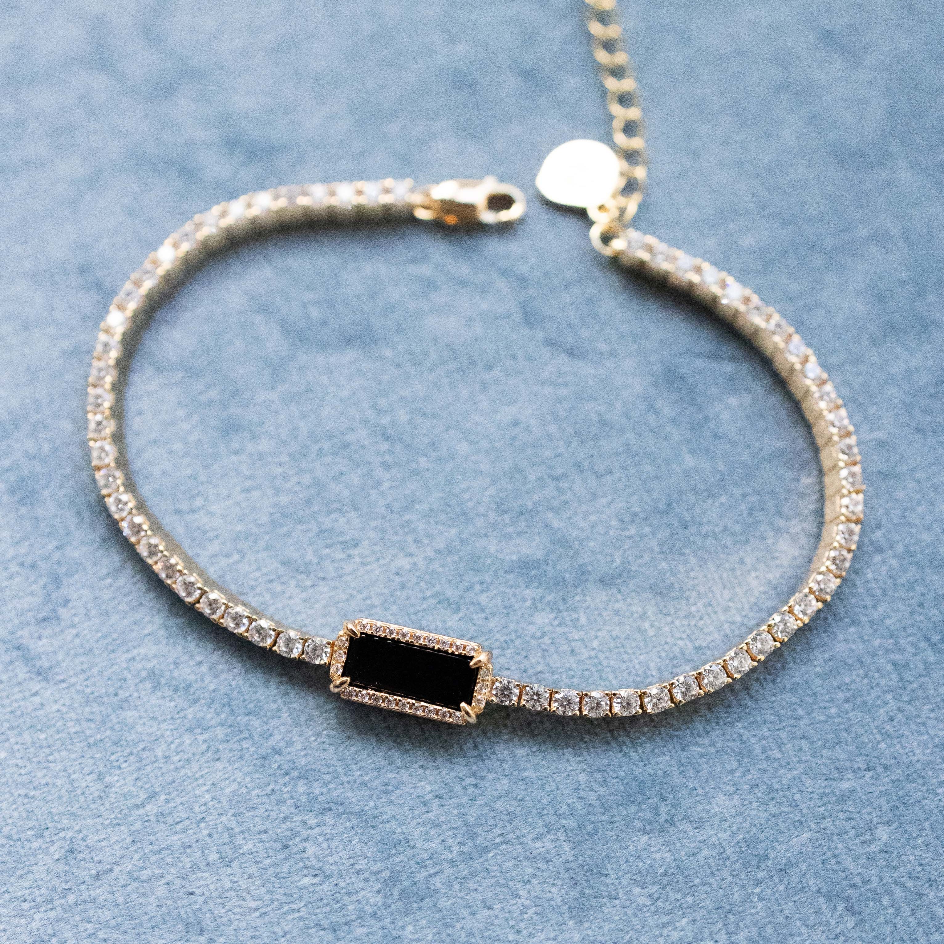 ART DECOR TENNIS BRACELET OBSIDIAN