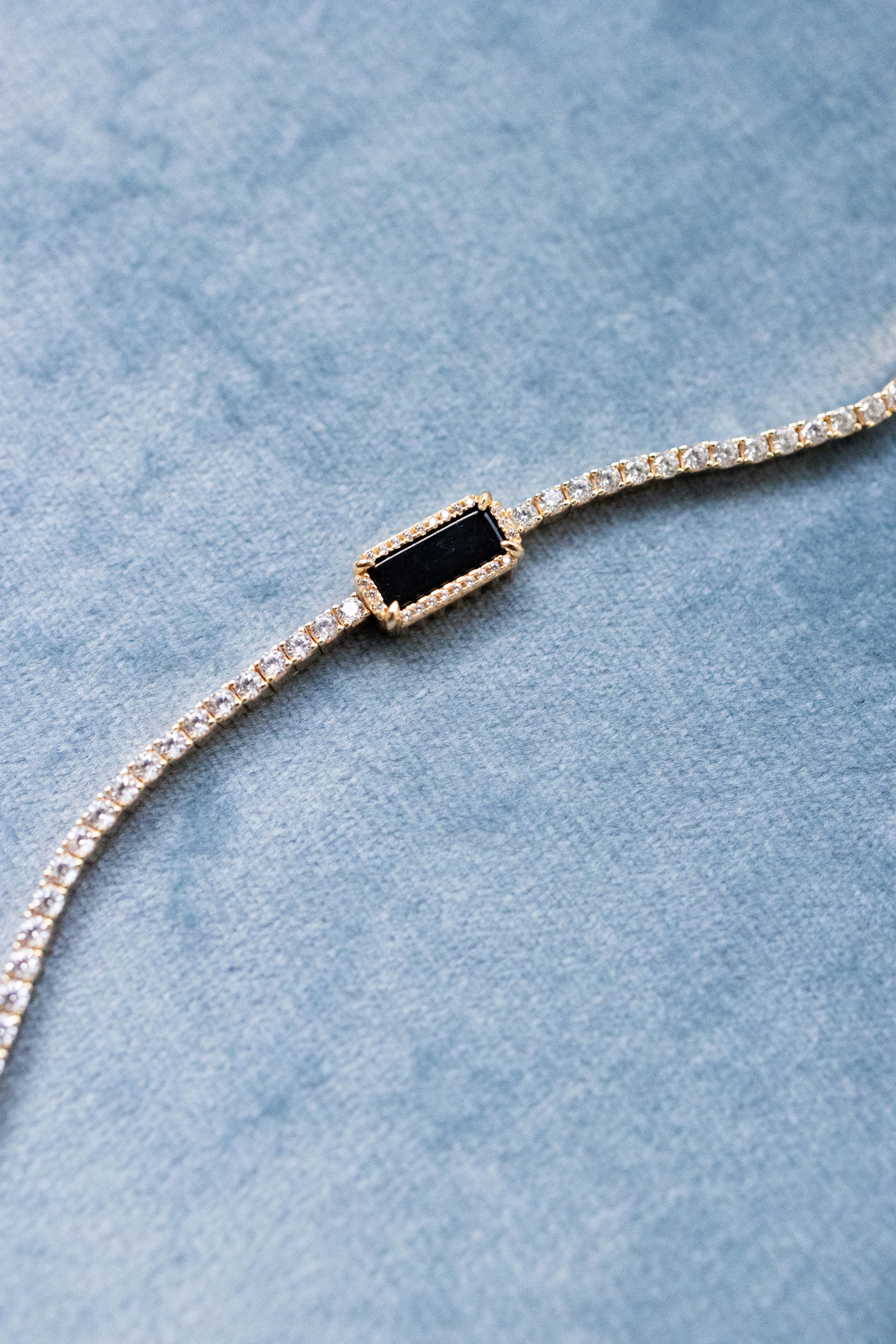 ART DECOR TENNIS BRACELET OBSIDIAN