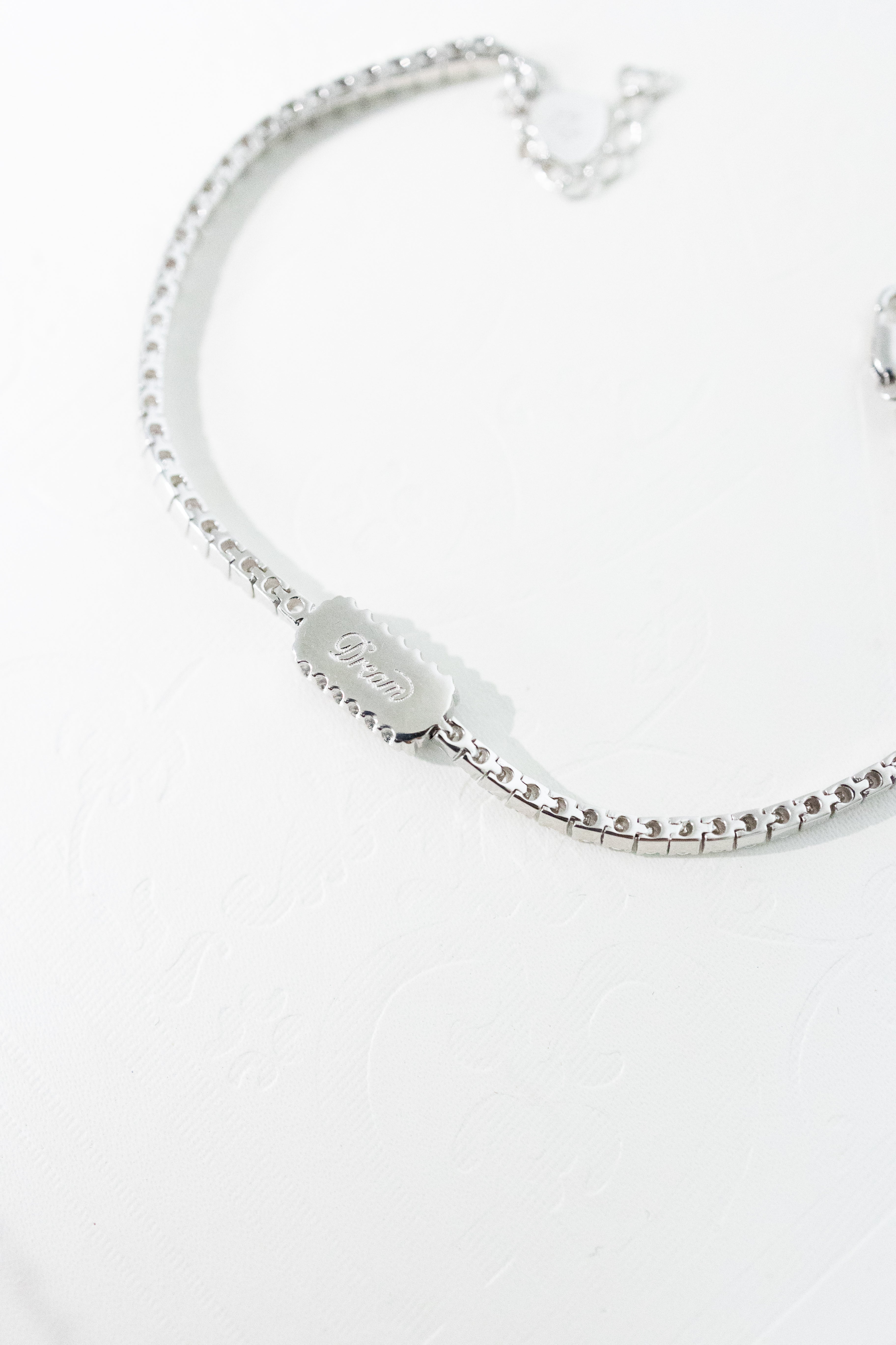 ART DECOR TENNIS BRACELET SILVER OBSIDIAN