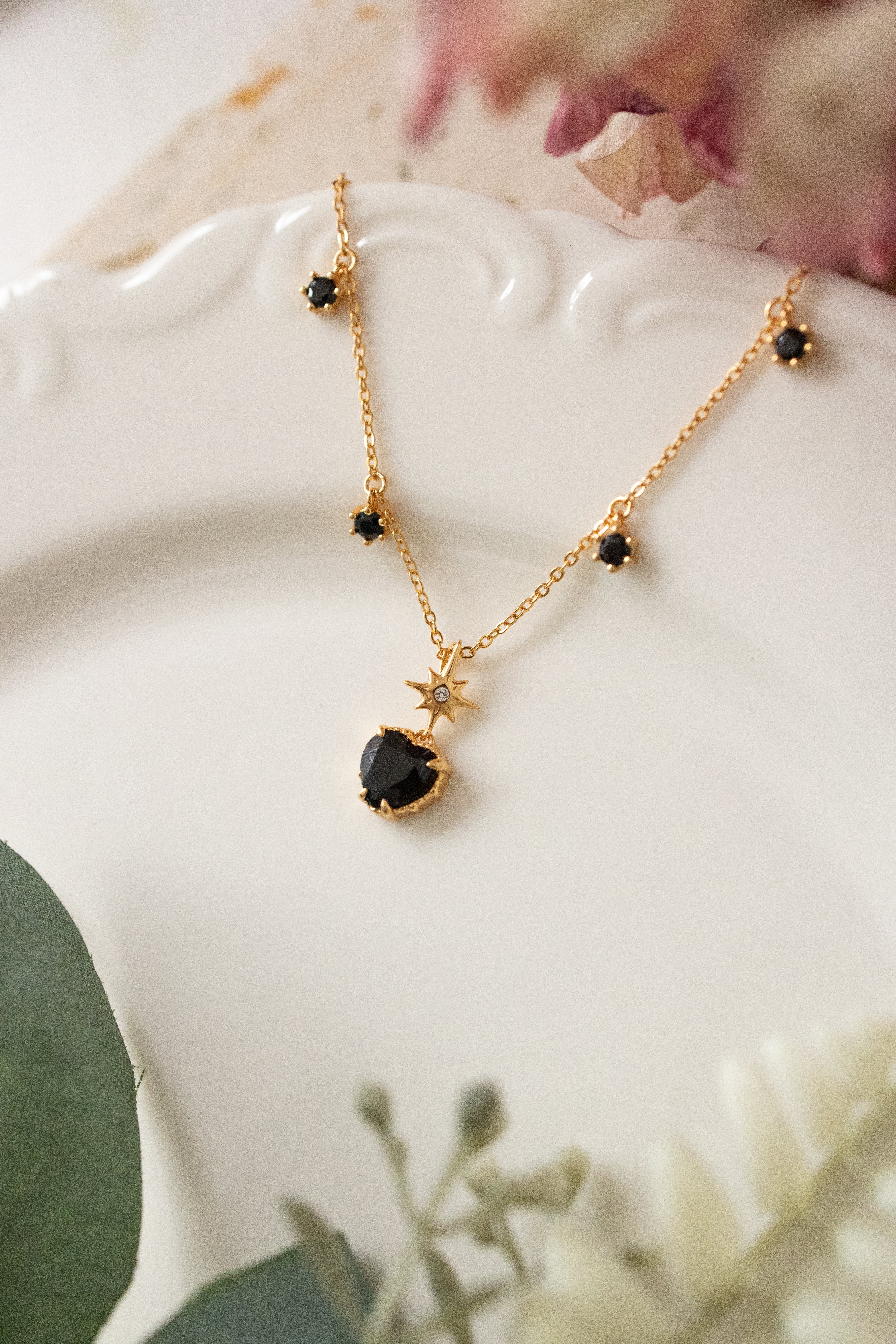 POSH TWINKLE NECKLACE - OBSIDIAN