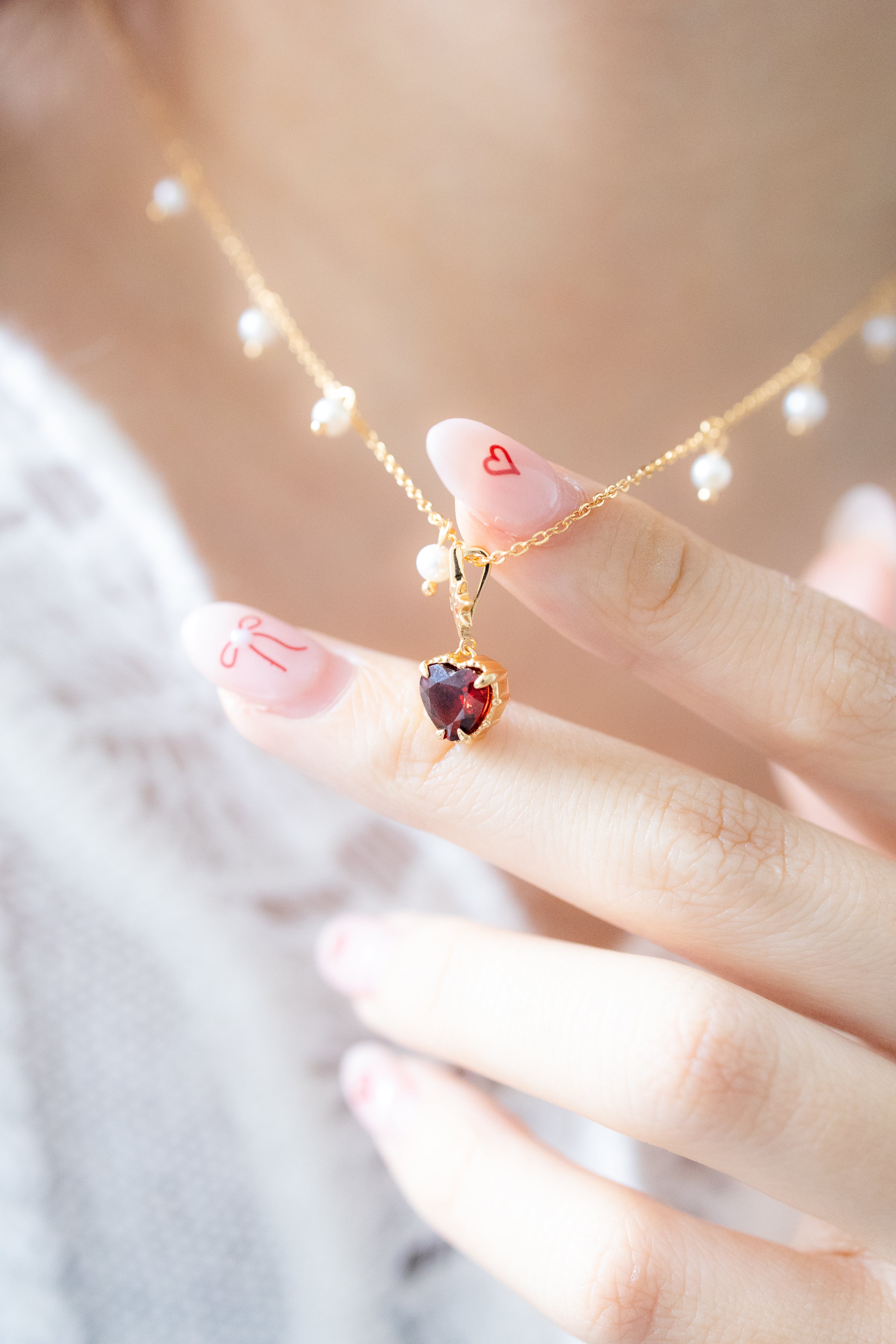 (LIMITED STOCK) LOVER TWINKLE NECKLACE - GARNET