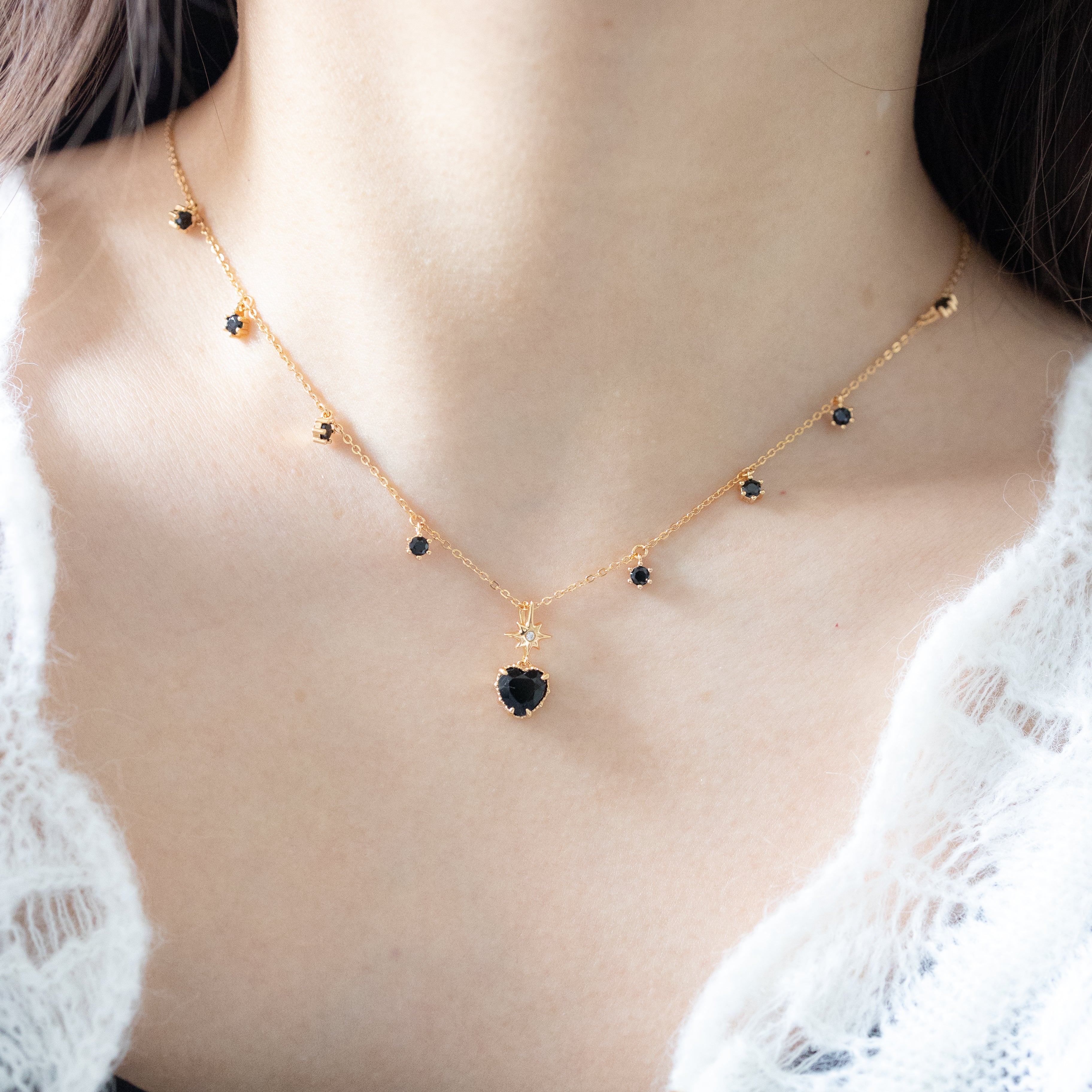 POSH TWINKLE NECKLACE - OBSIDIAN
