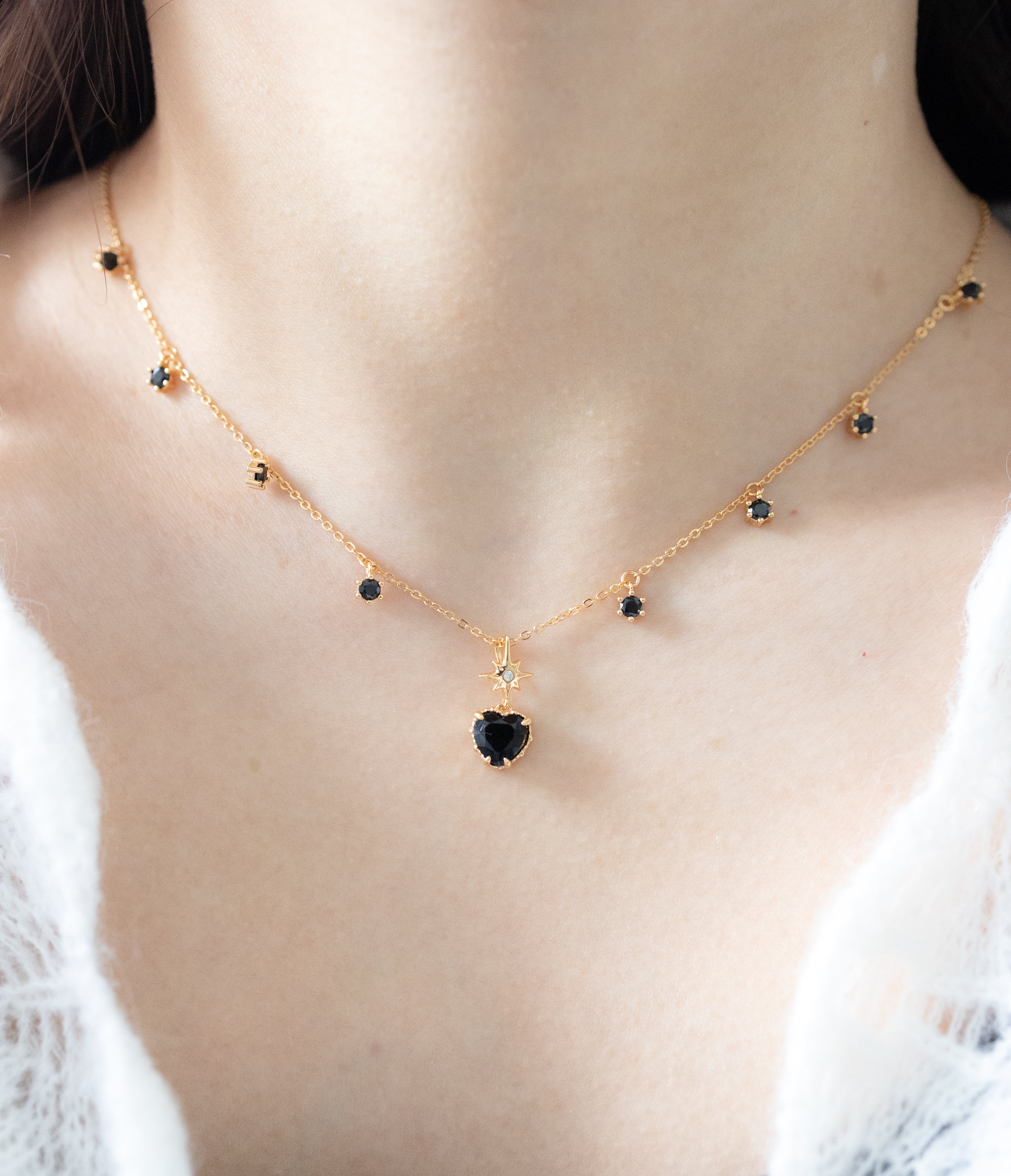 POSH TWINKLE NECKLACE - OBSIDIAN
