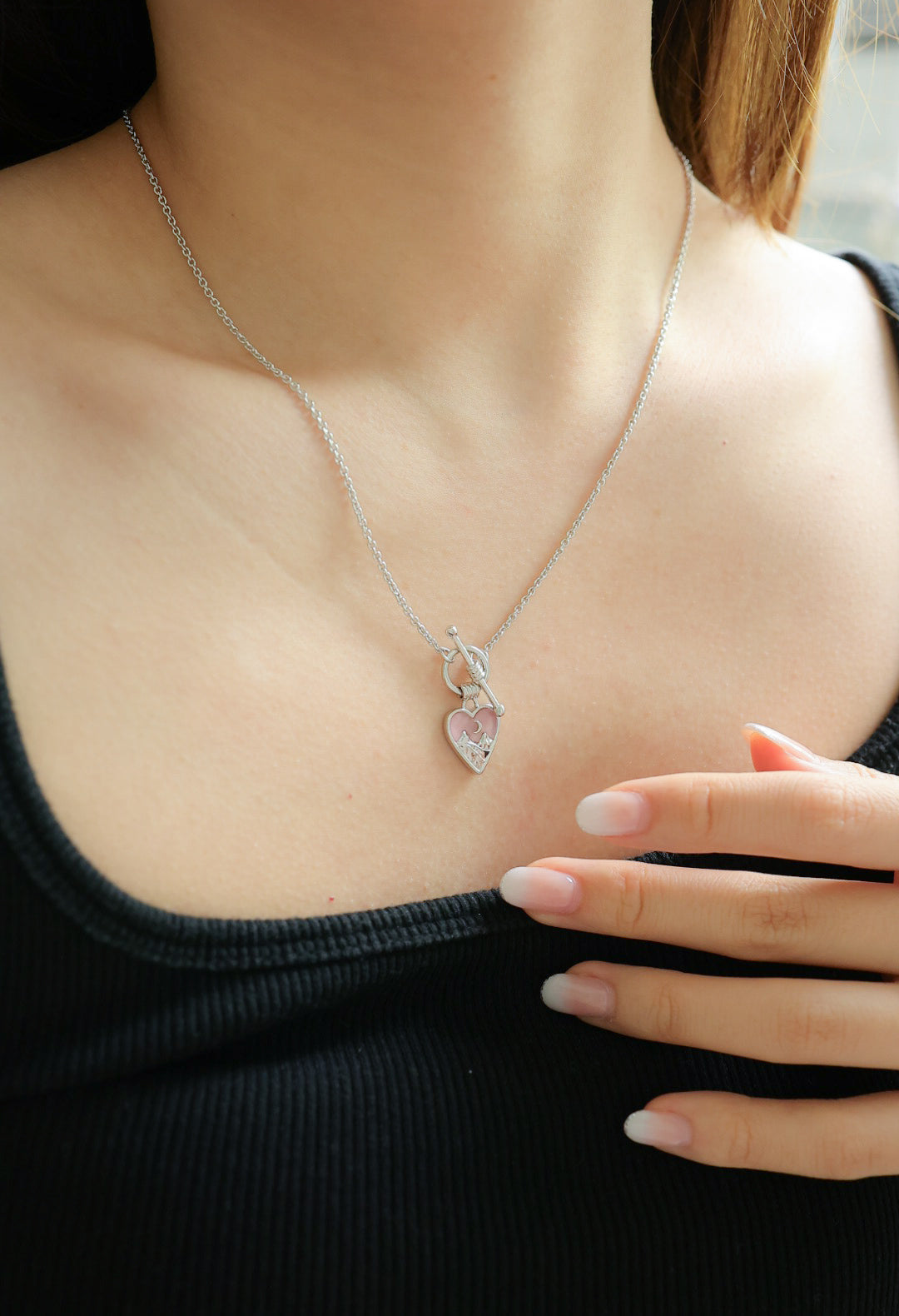 WHISPERS OF THE HEART LOCKET SILVER NECKLACES - MALAYSIAN JADE