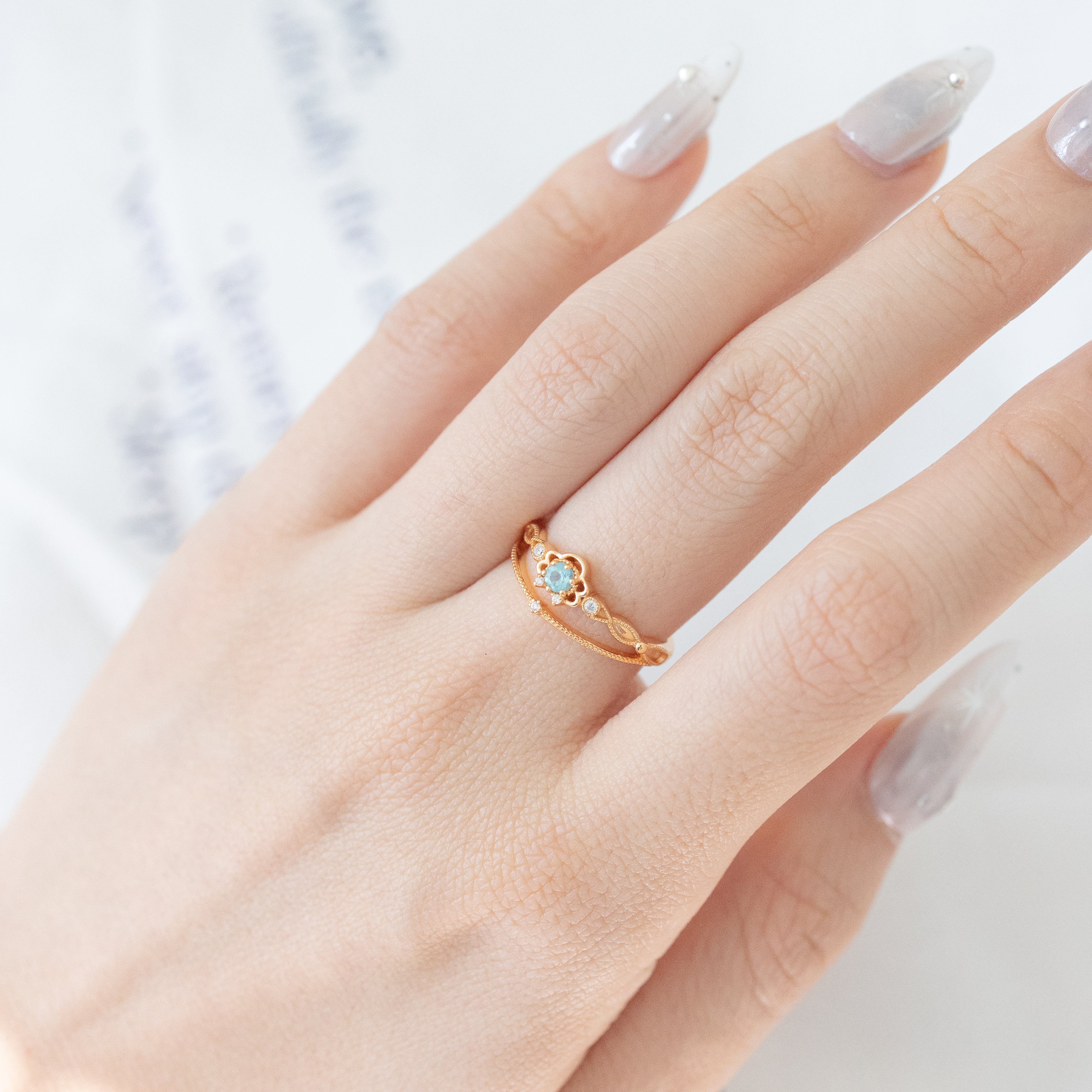 (PRE-ORDER Available on 31th July) JULIET ADJUSTABLE  RING - APATITE