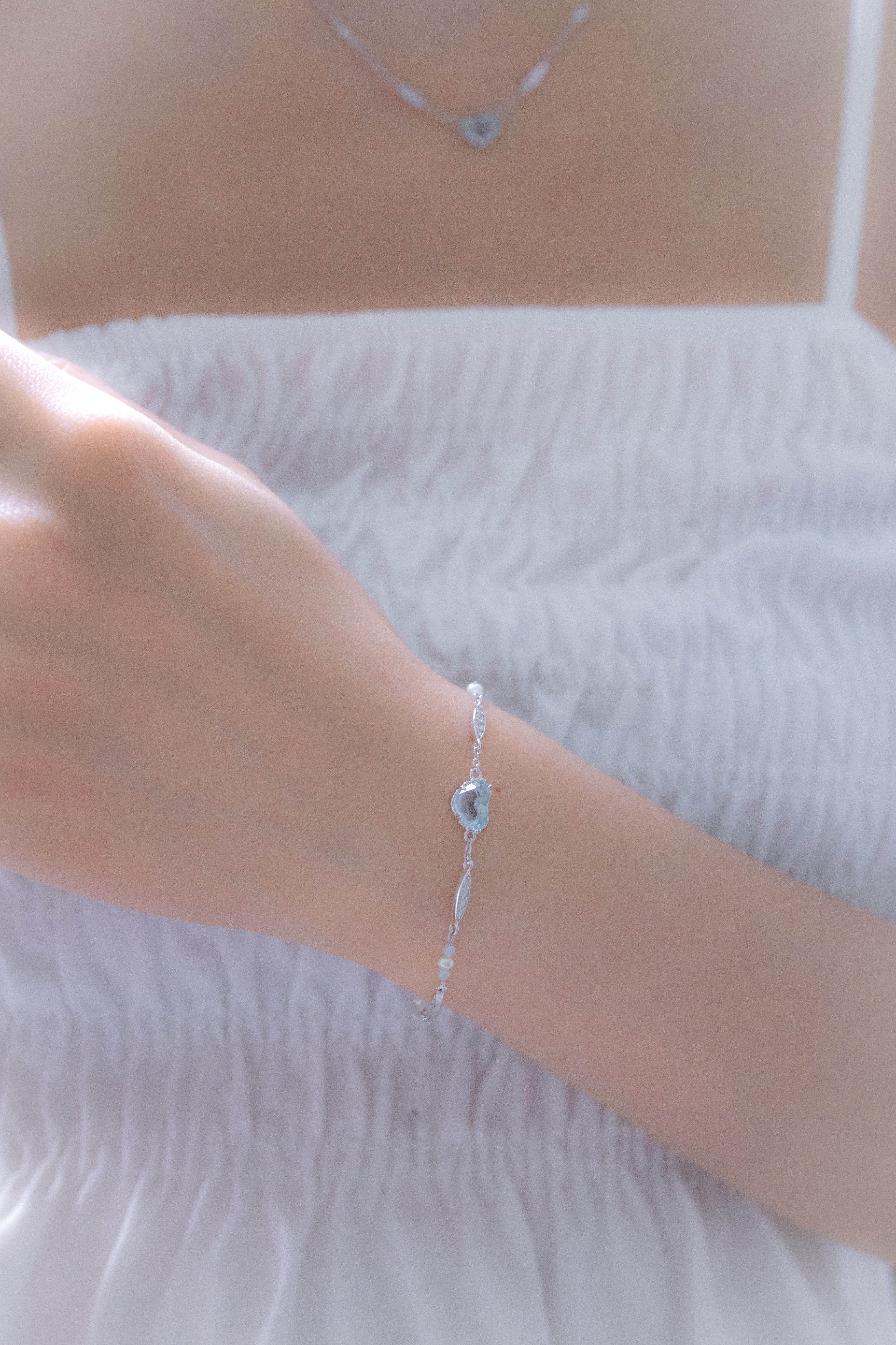 VACANZA SILVER BRACELET AQUAMARINE