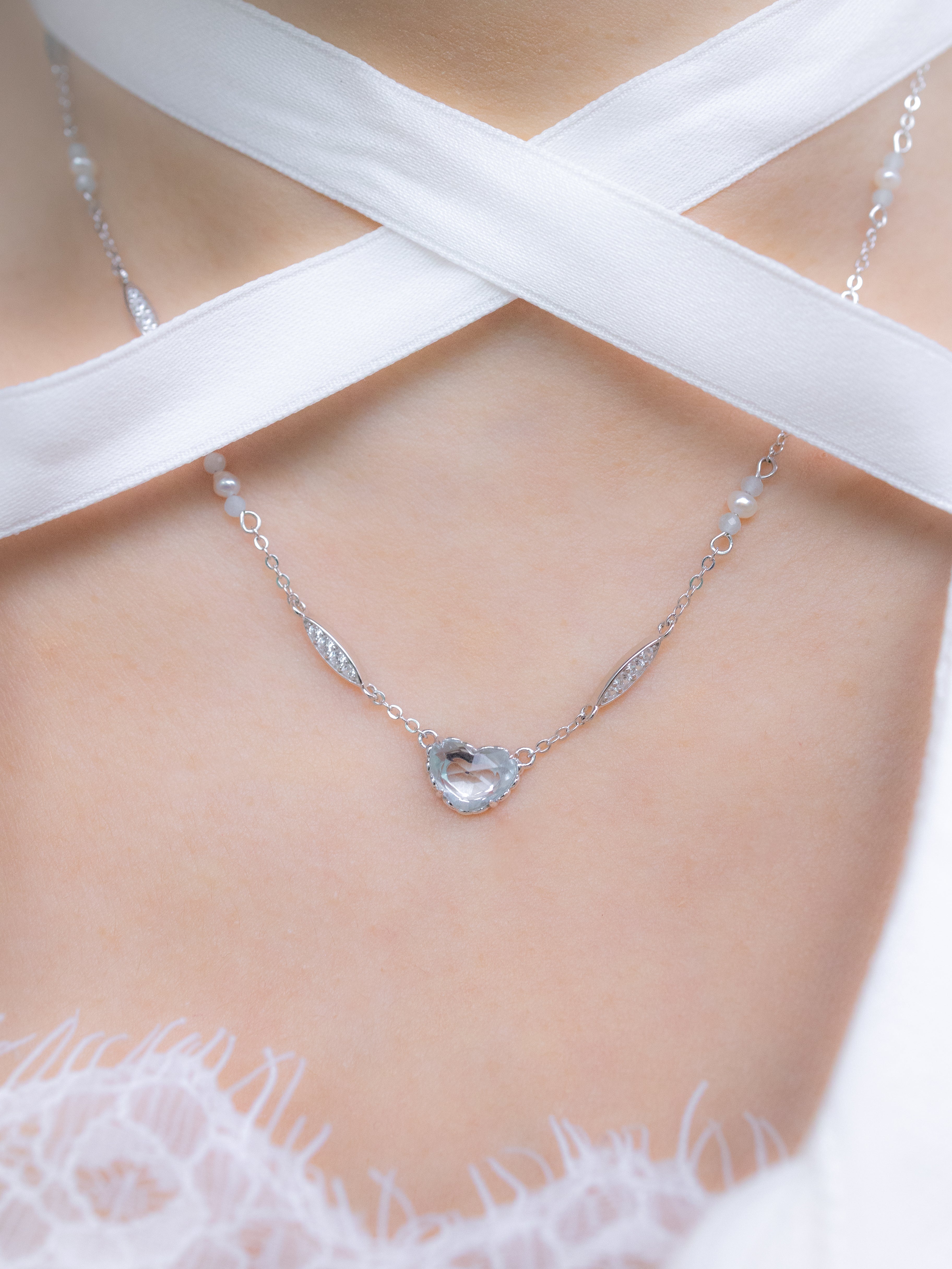 VACANZA SILVER AQUAMARINE NECKLACE