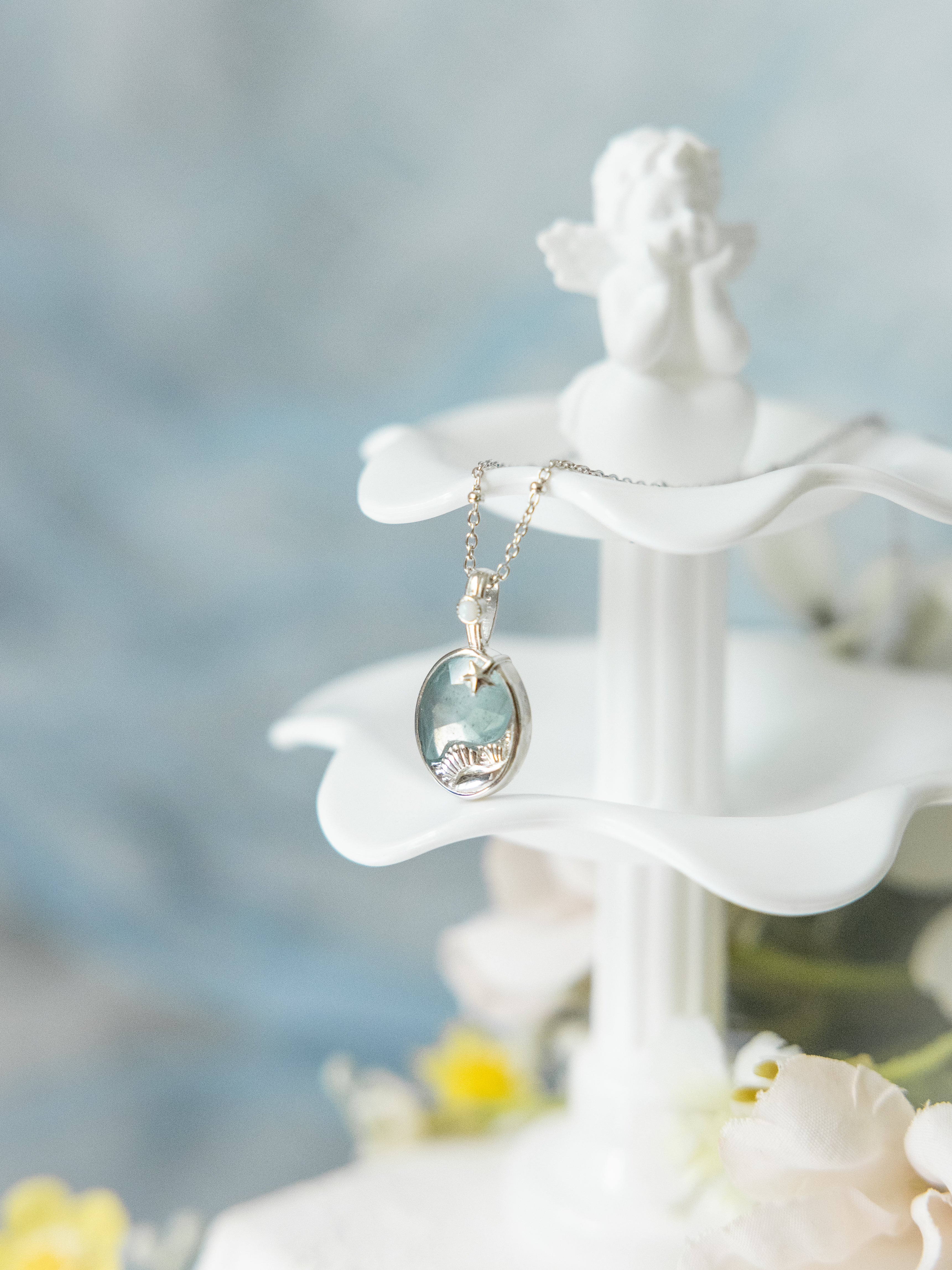 LAGOON DREAM SILVER NECKLACE AQUAMARINE