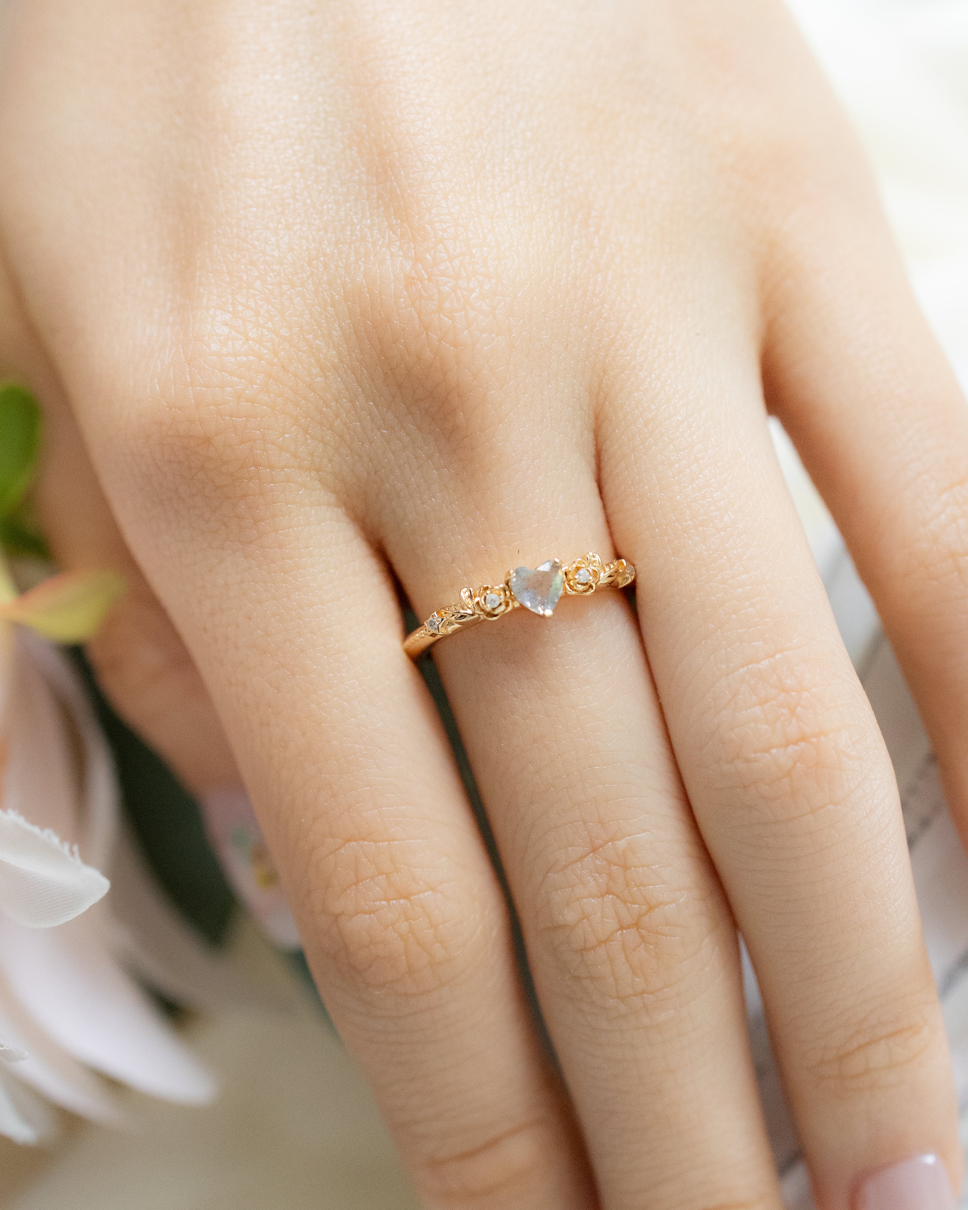 ROSE GARDEN ADJUSTABLE RING - LABRADORITE