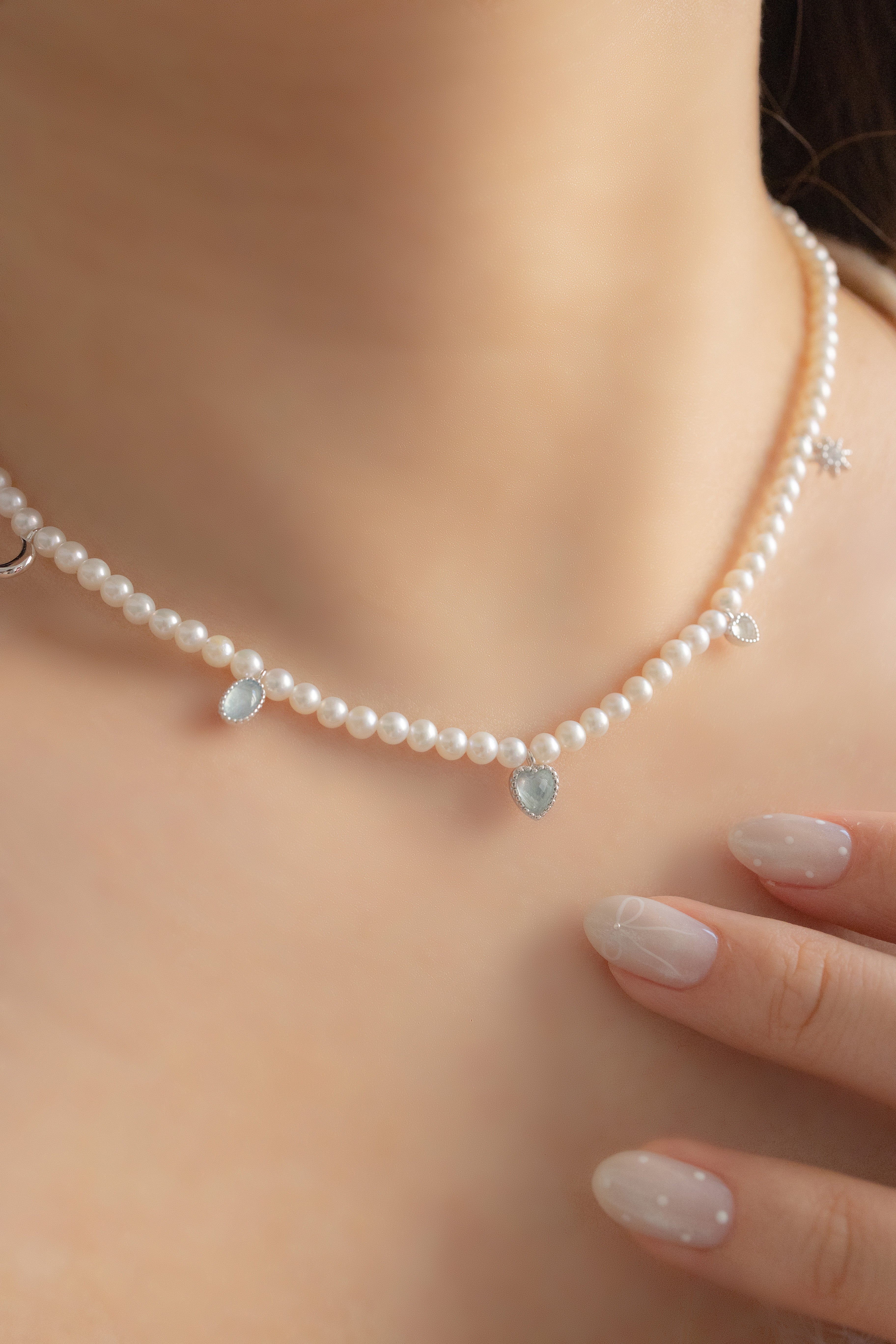 AUDREY PEARL SILVER NECKLACE