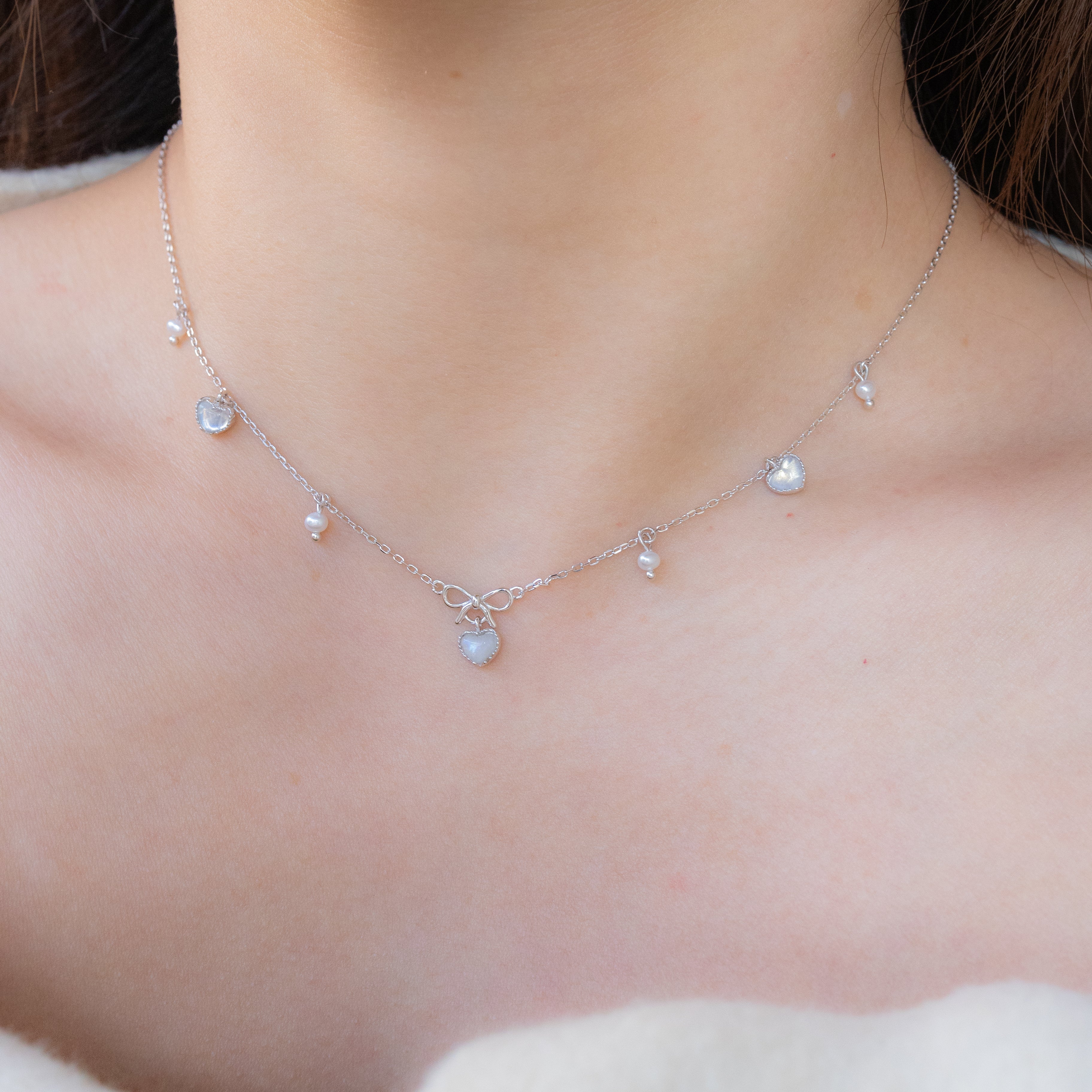 (PRE-ORDER) SWEETHEART RIBBON SILVER NECKLACE