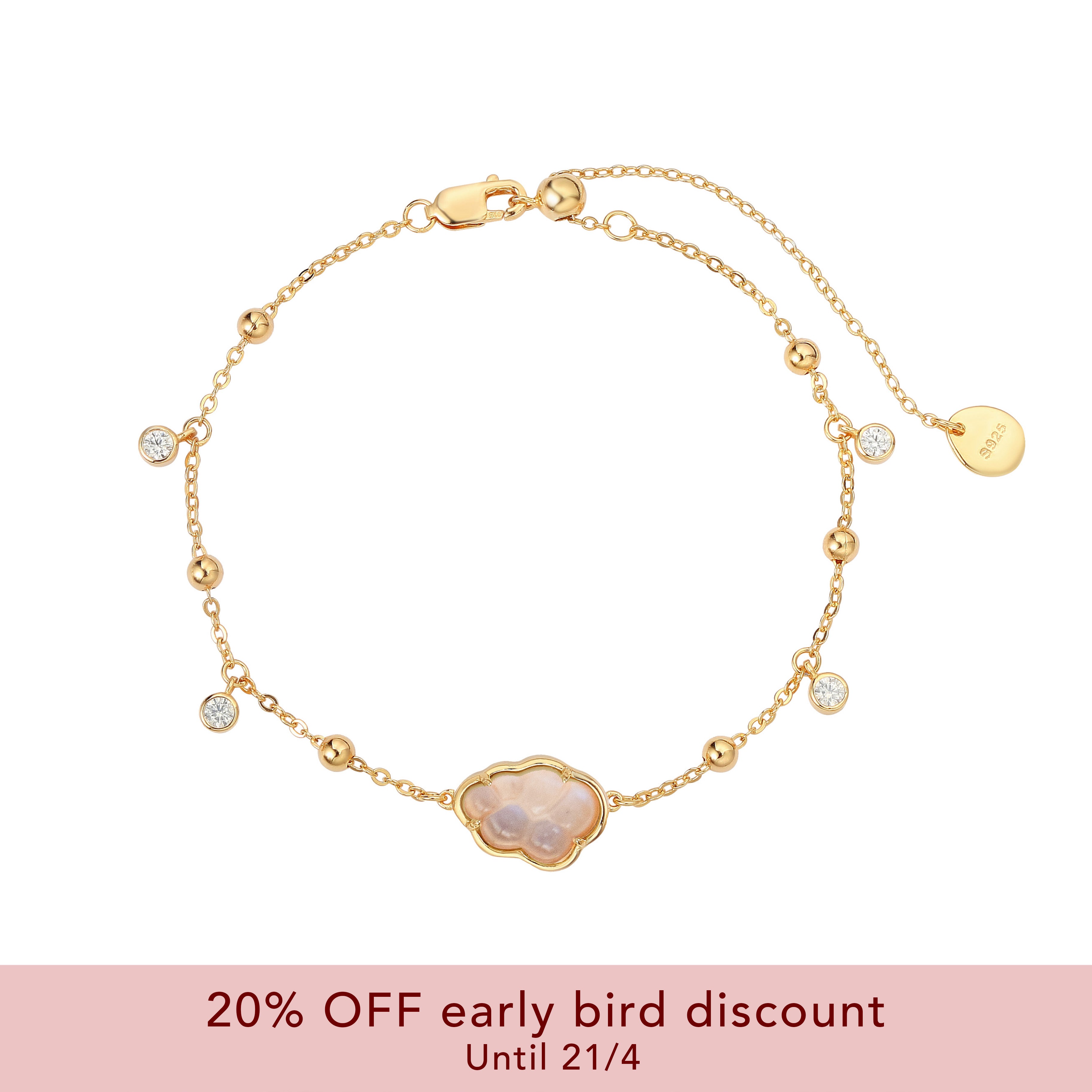 BUBBLE CLOUD BRACELET - MOONSTONE