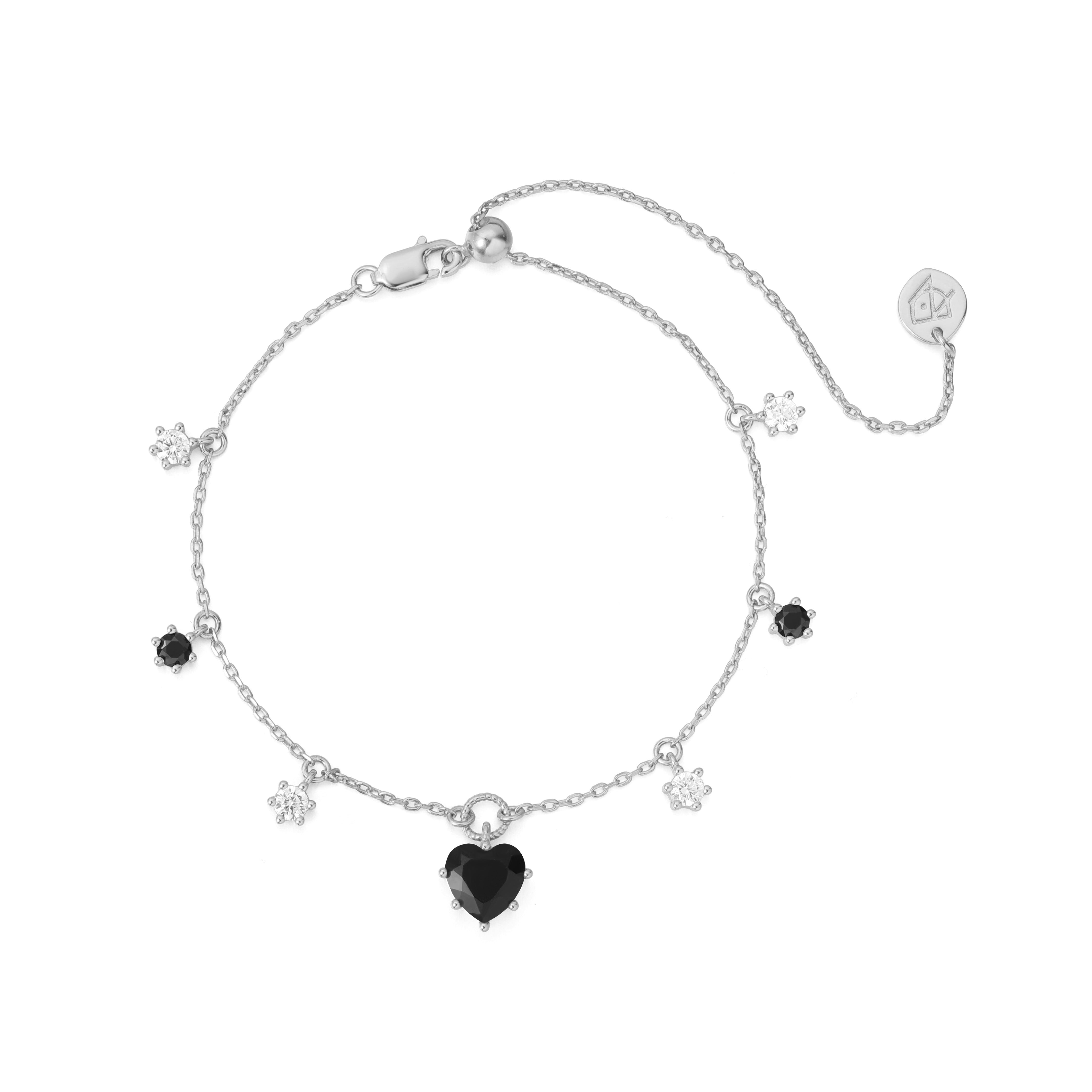 CHARMING WONDERS SILVER BRACELET - OBSIDIAN