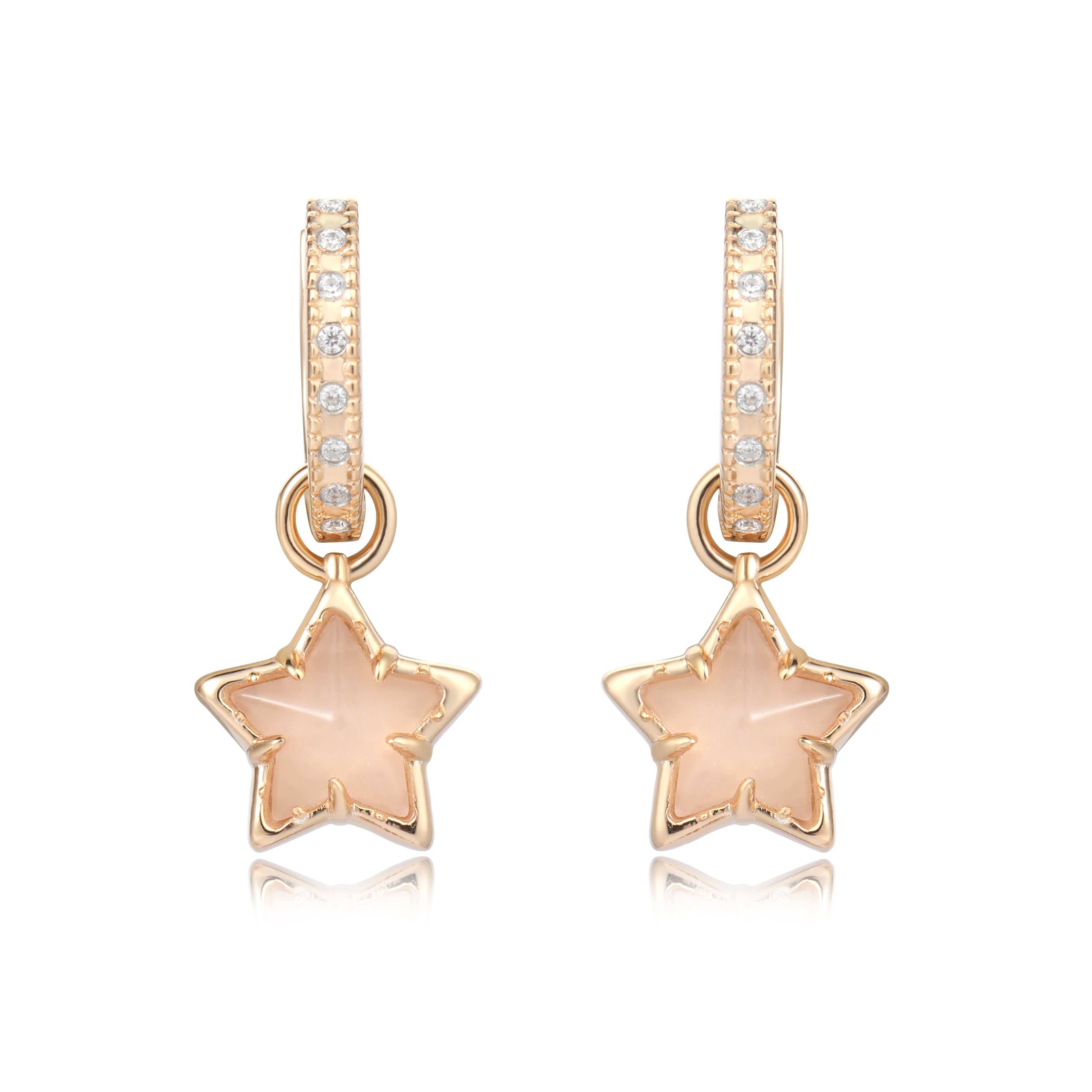 STAR LIGHT EARRINGS- ROSE QUARTZ