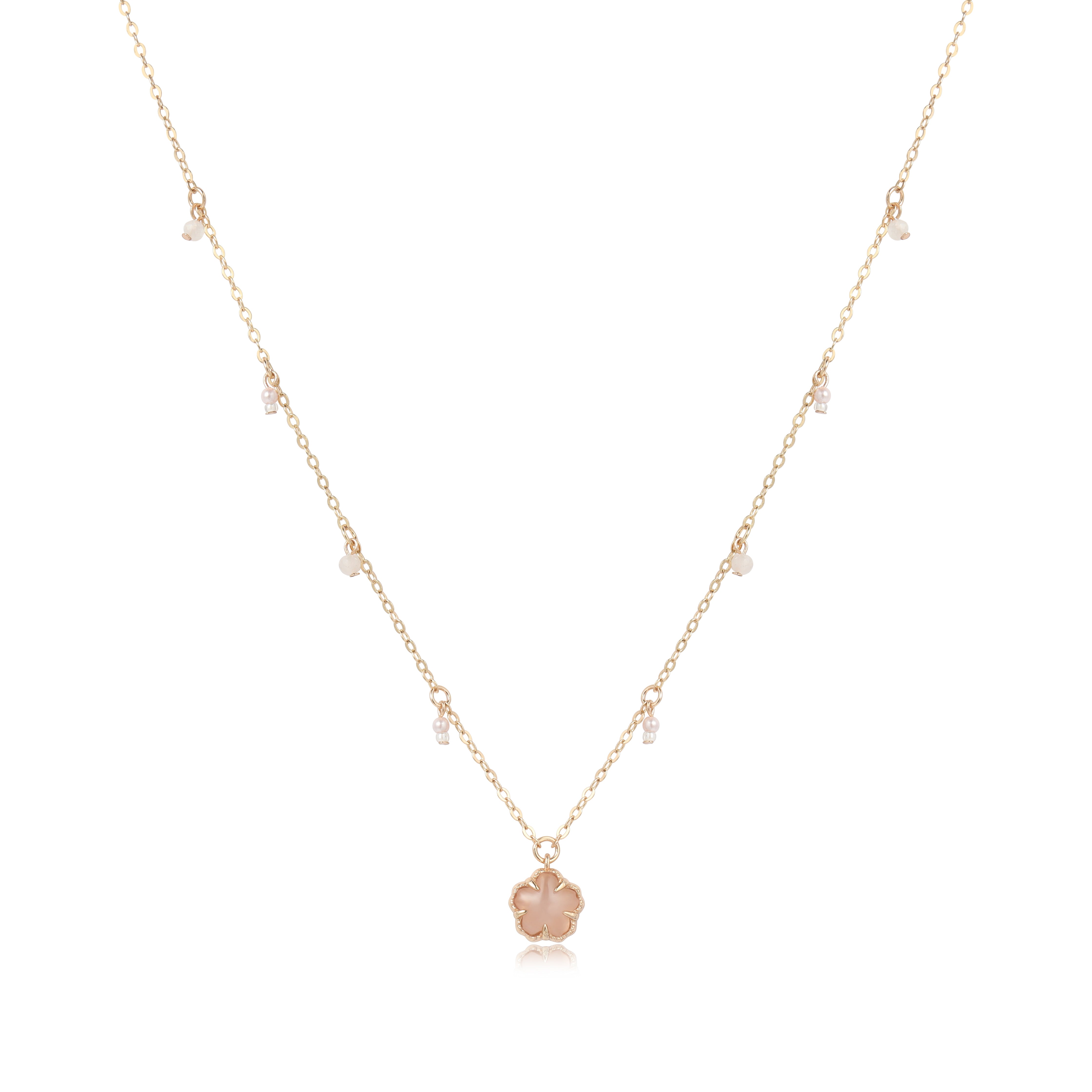 SAKURA BLOSSOM NECKLACE - ROSE QAURTZ