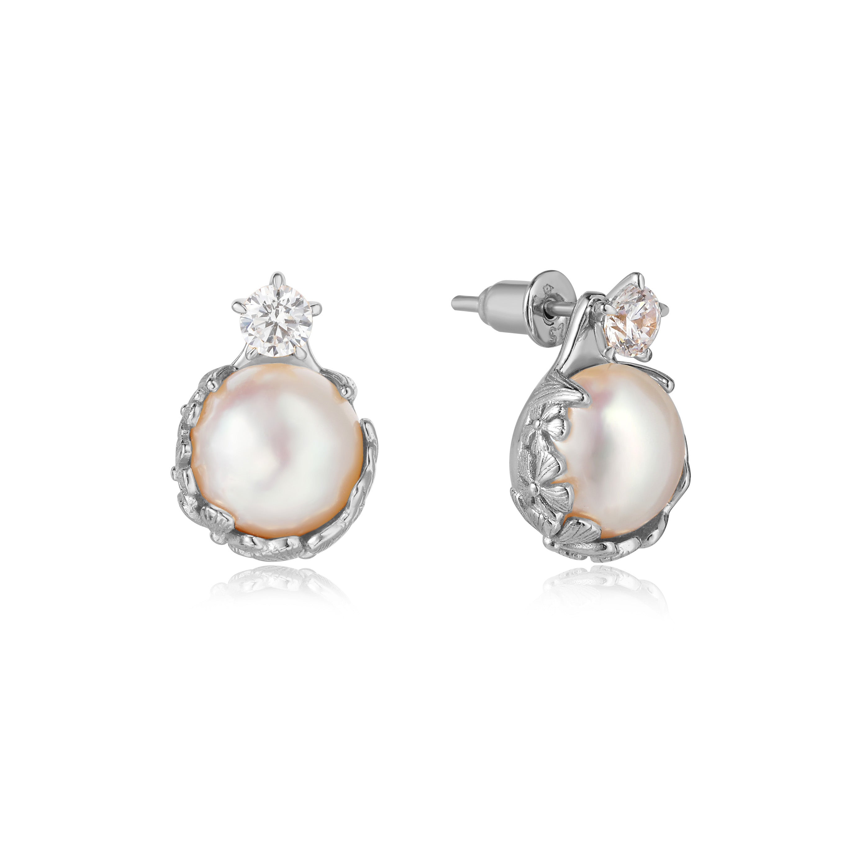 PEARL BLOSSOM SILVER EARRINGS