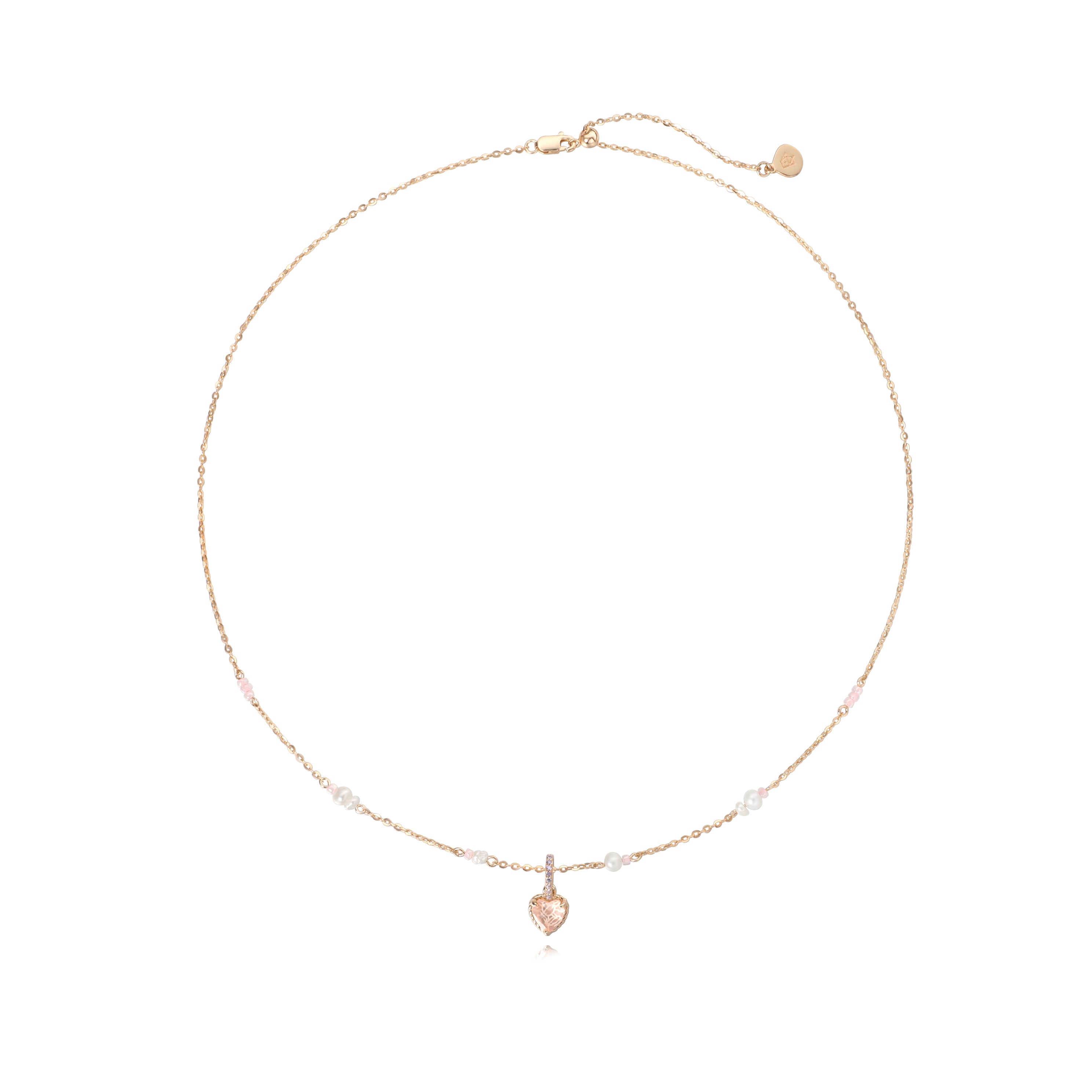 HEARTBEAT BUBBLE NECKLACE - ROSE QUARTZ