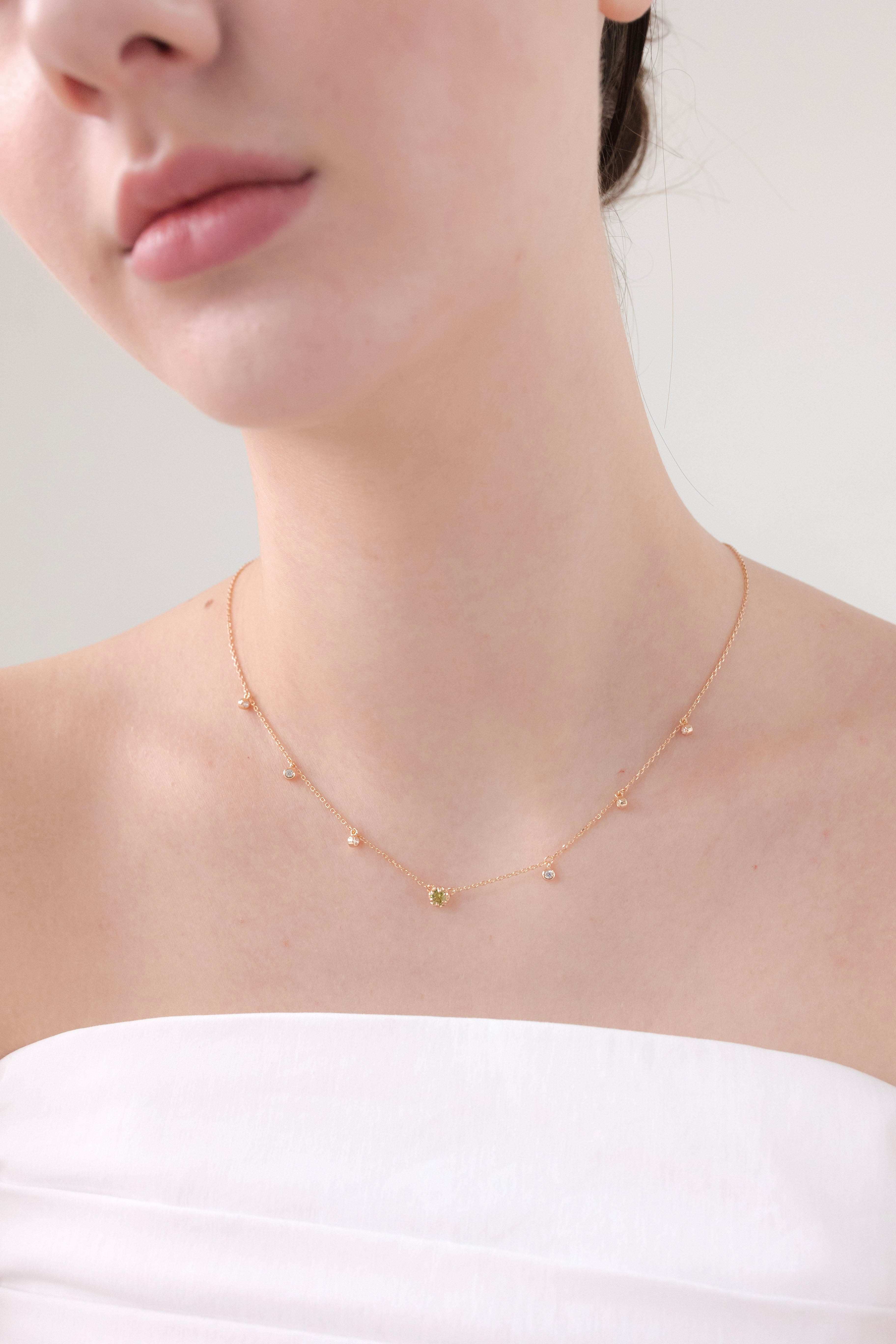 (AUG)PERIDOT NECKLACE - BIRTHSTONE COLLECTION