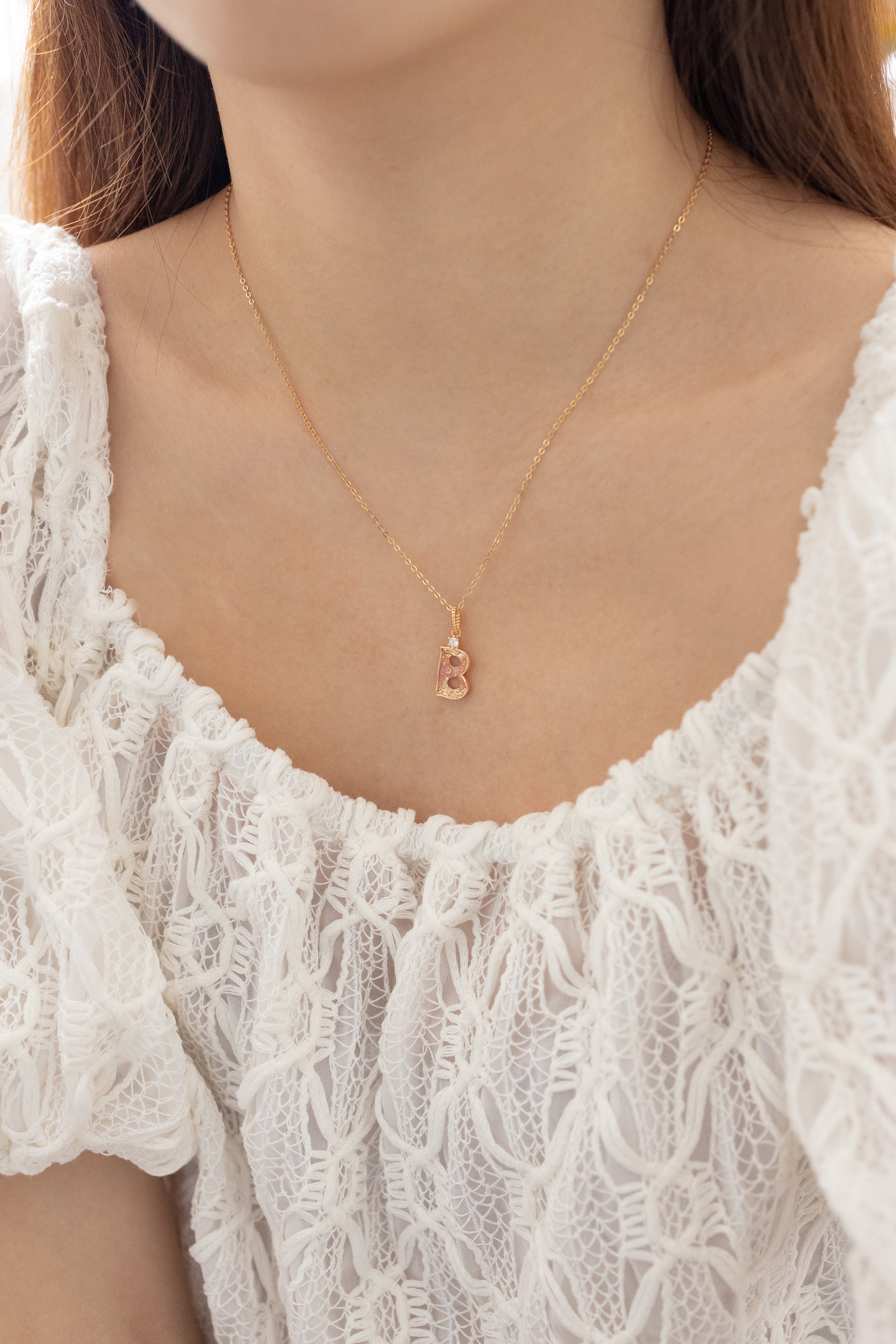 LETTER B NECKLACE - SUNSET - ALPHABET COLLECTION