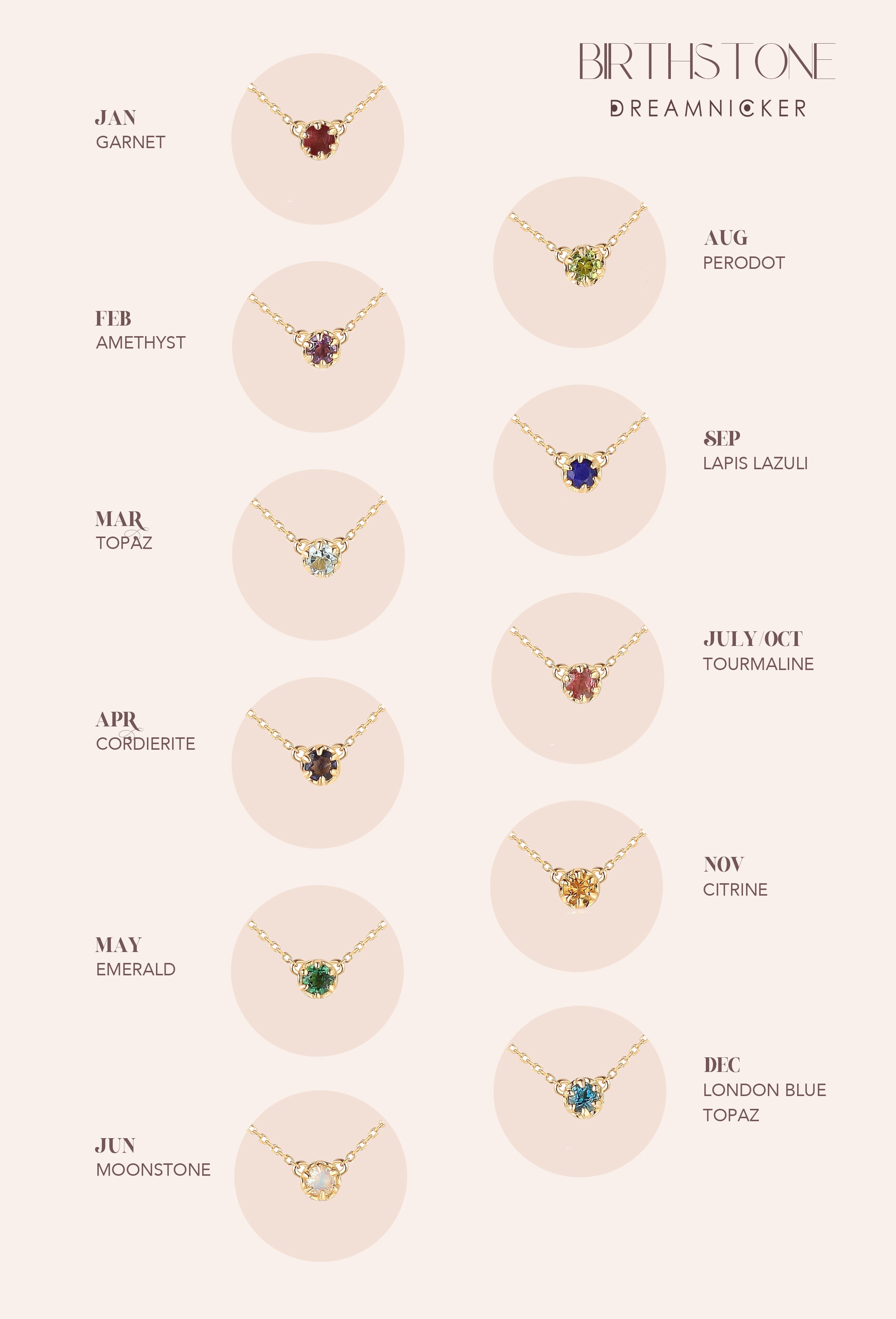 (JUN)MOONSTONE NECKLACE - BIRTHSTONE COLLECTION