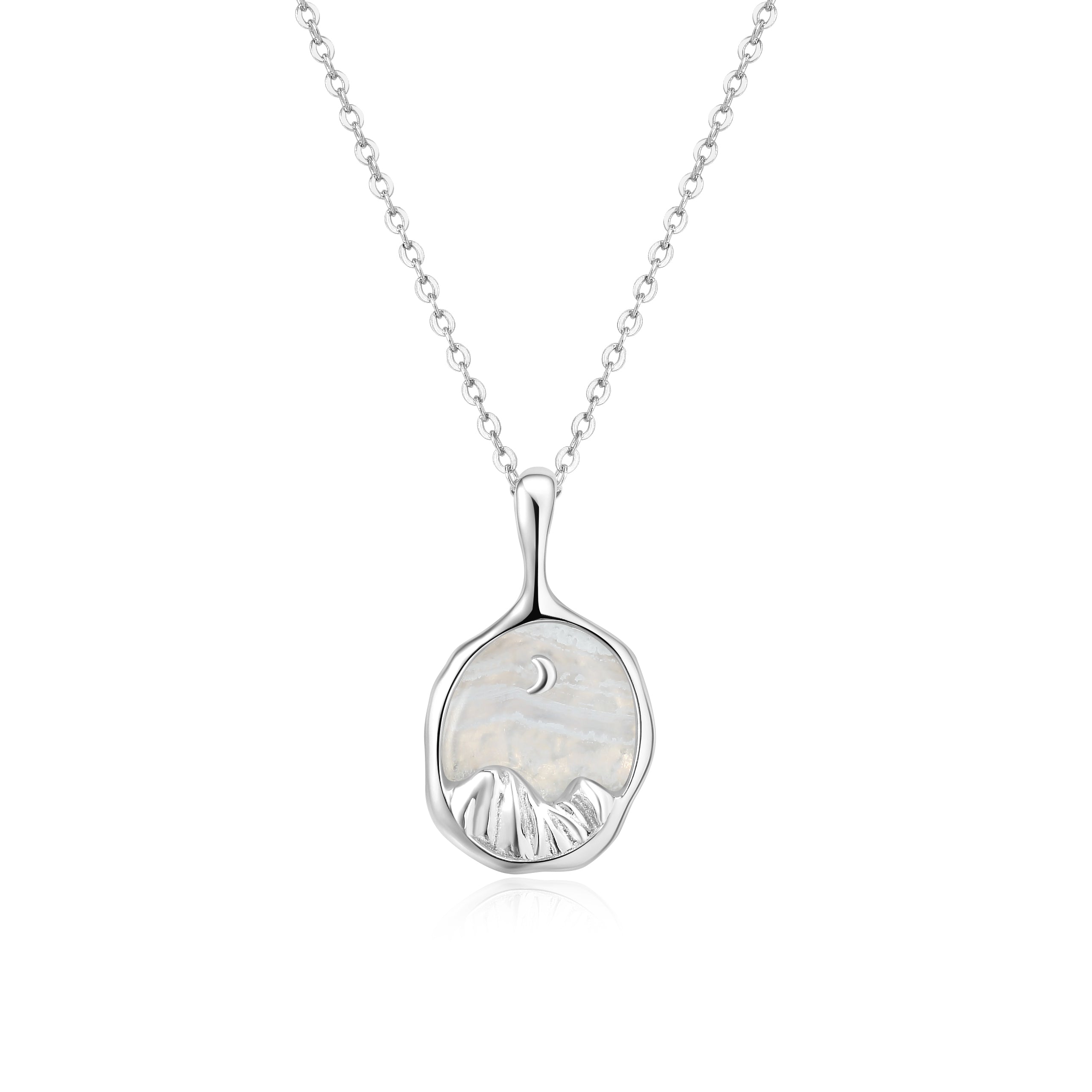 ALPINE DREAMS SILVER NECKLACES - BLUE LACE AGATE