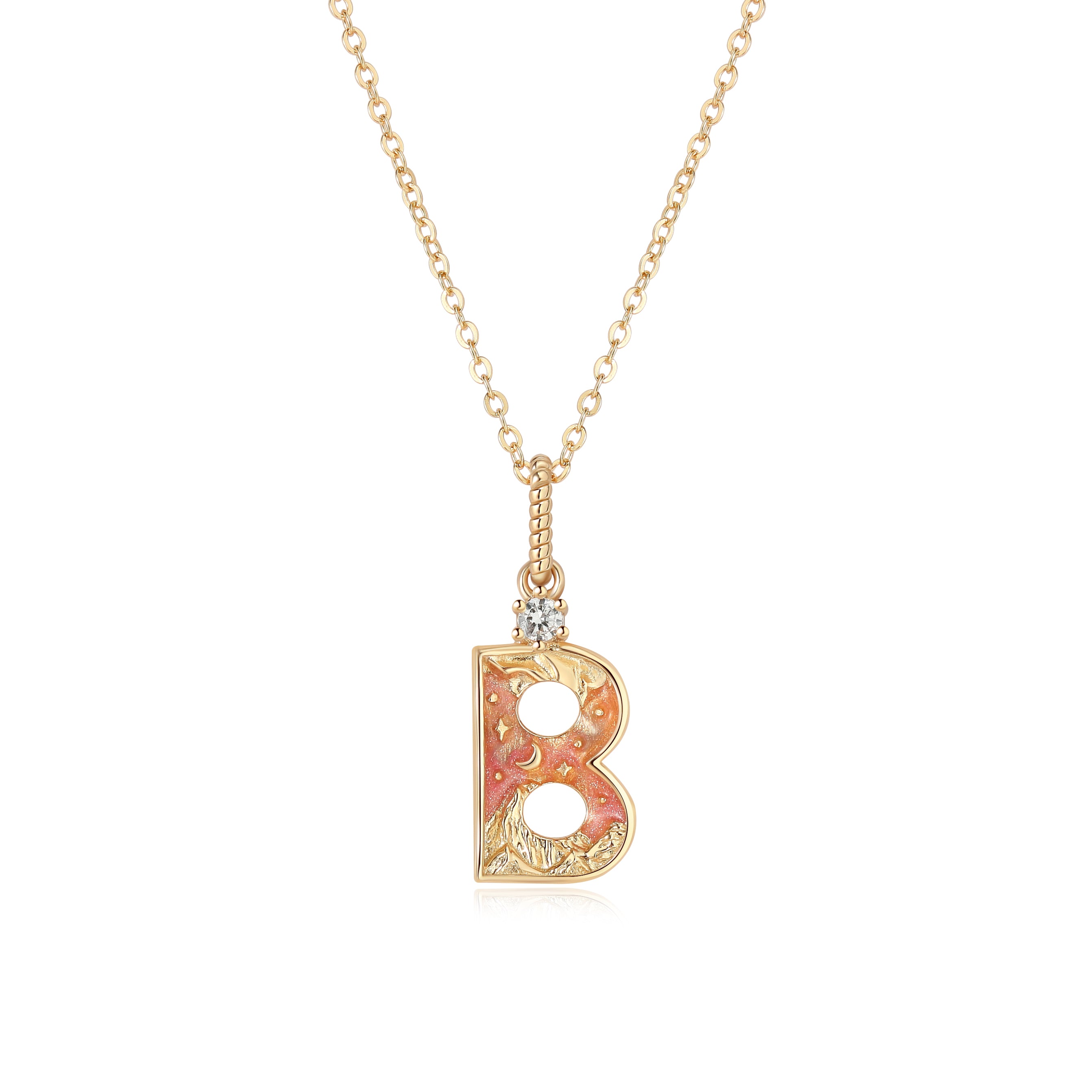 LETTER B NECKLACE - SUNSET - ALPHABET COLLECTION