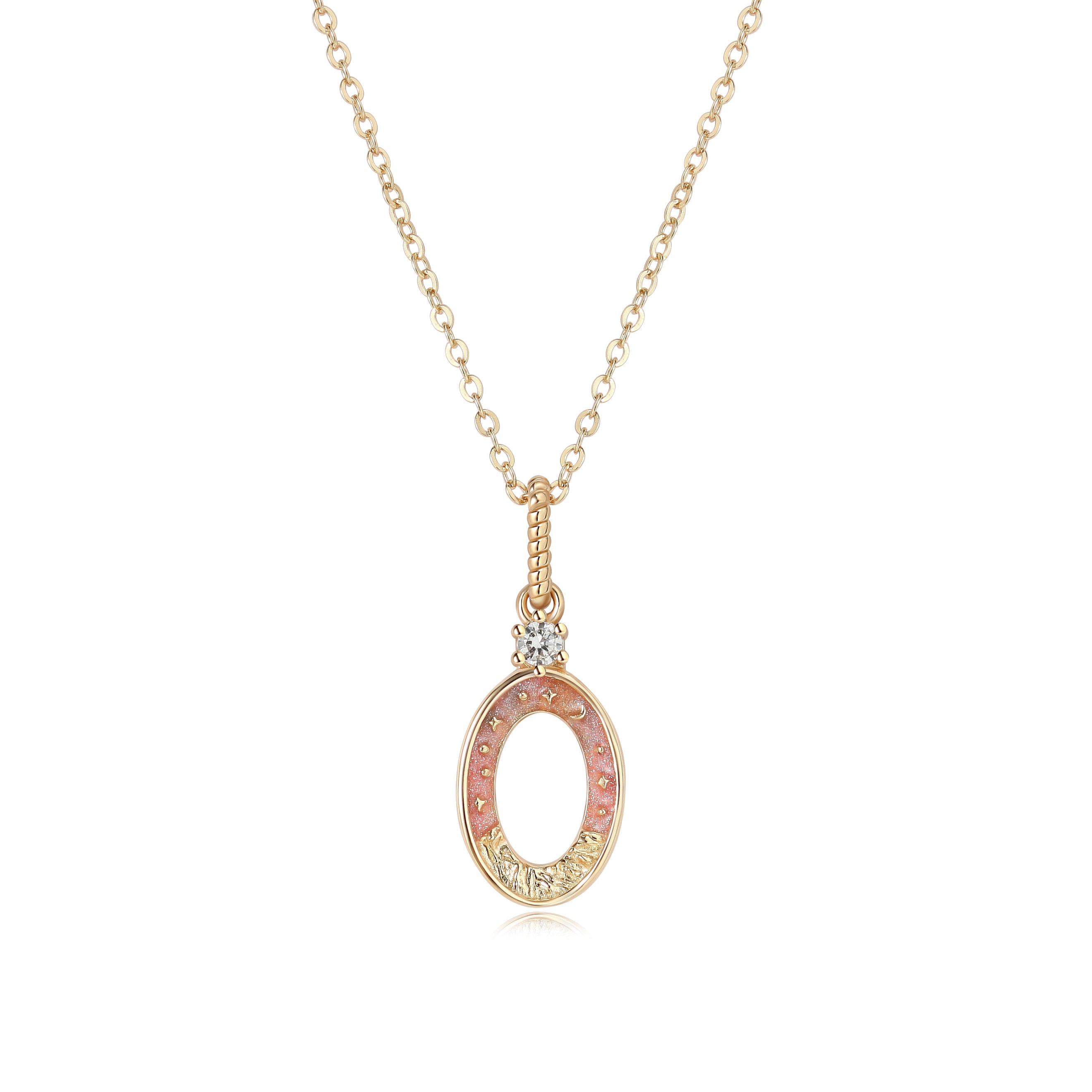 LETTER O NECKLACE - SUNSET - ALPHABET COLLECTION