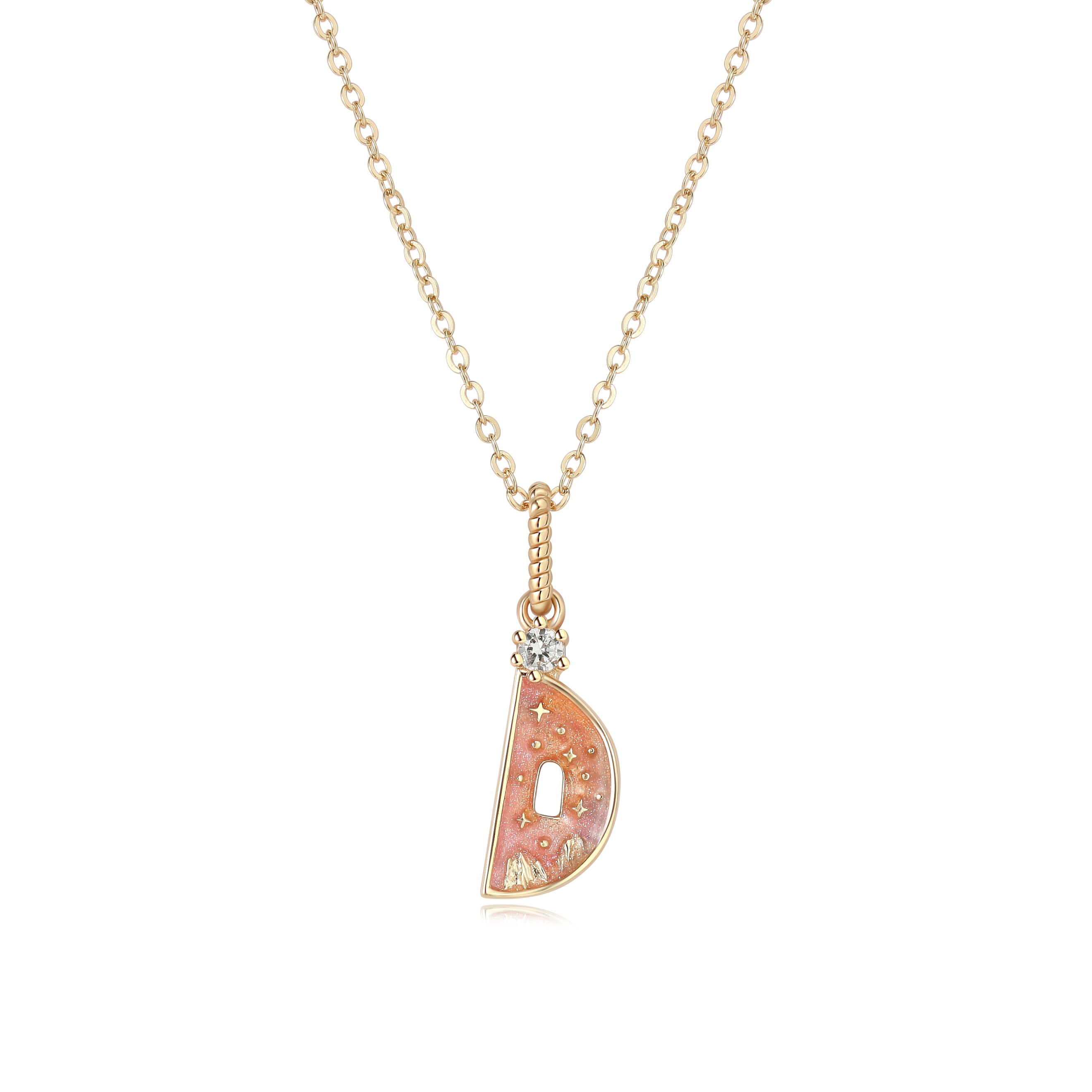 LETTER D NECKLACE - SUNSET - ALPHABET COLLECTION