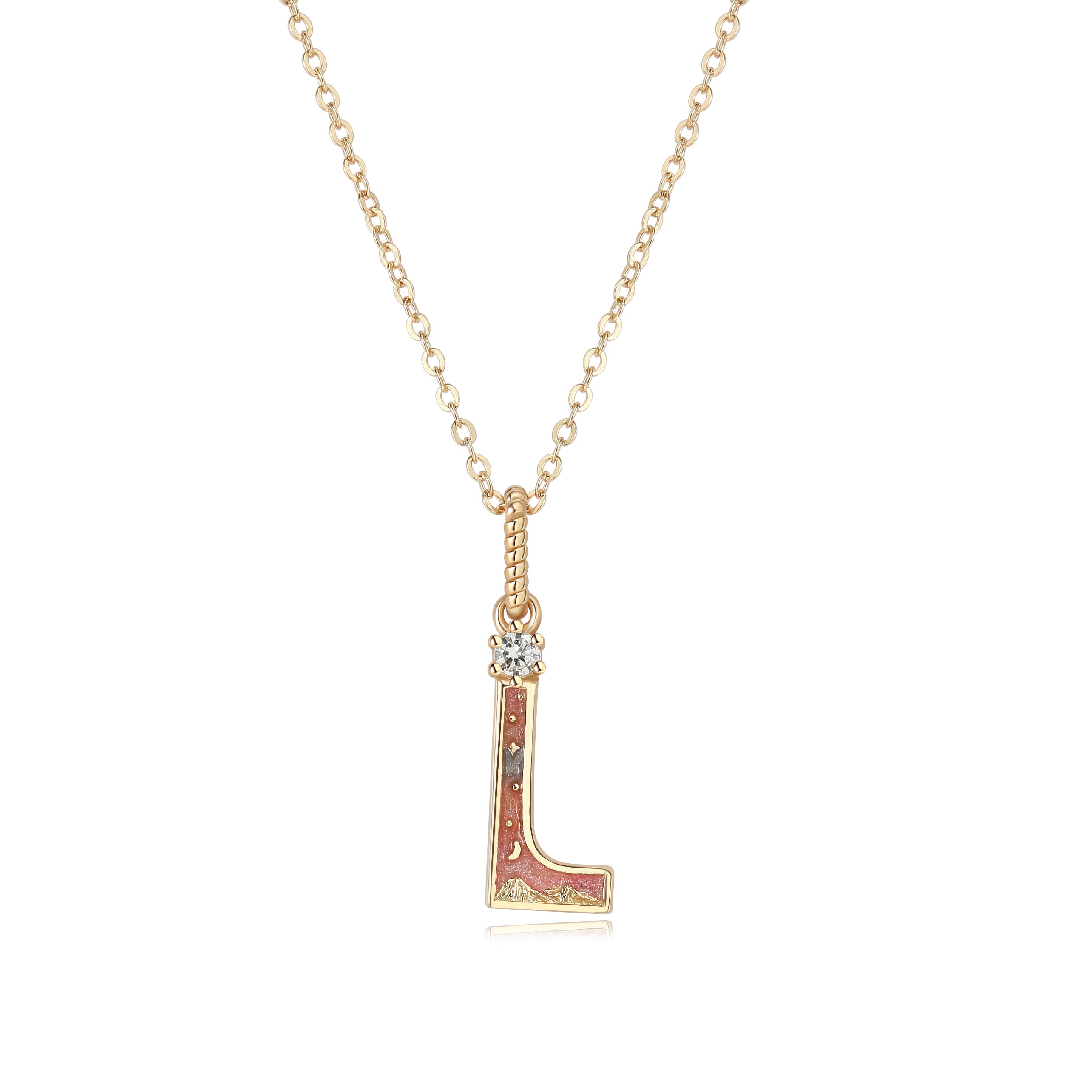 LETTER L NECKLACE - SUNSET - ALPHABET COLLECTION