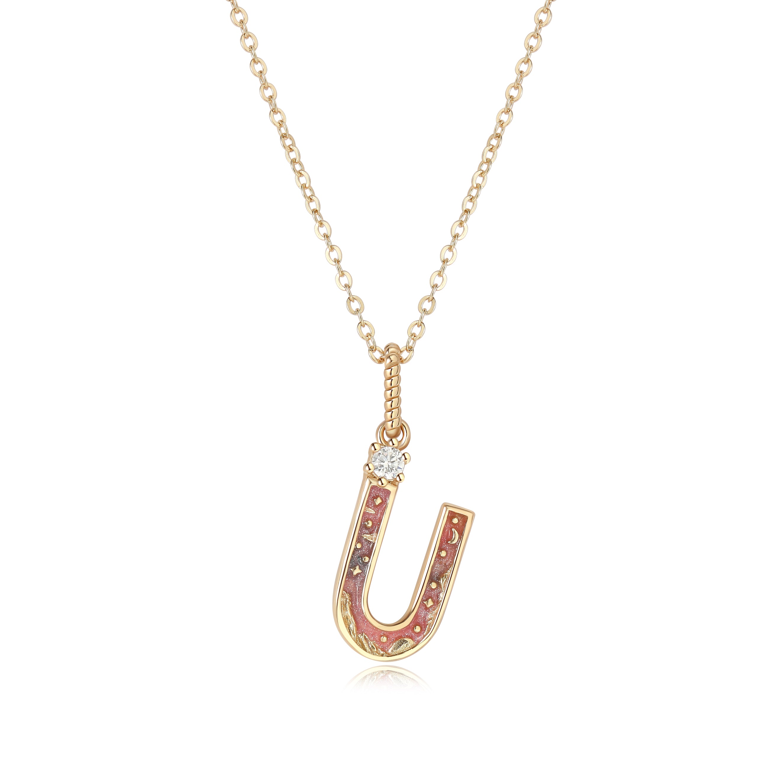 LETTER U NECKLACE - SUNSET - ALPHABET COLLECTION