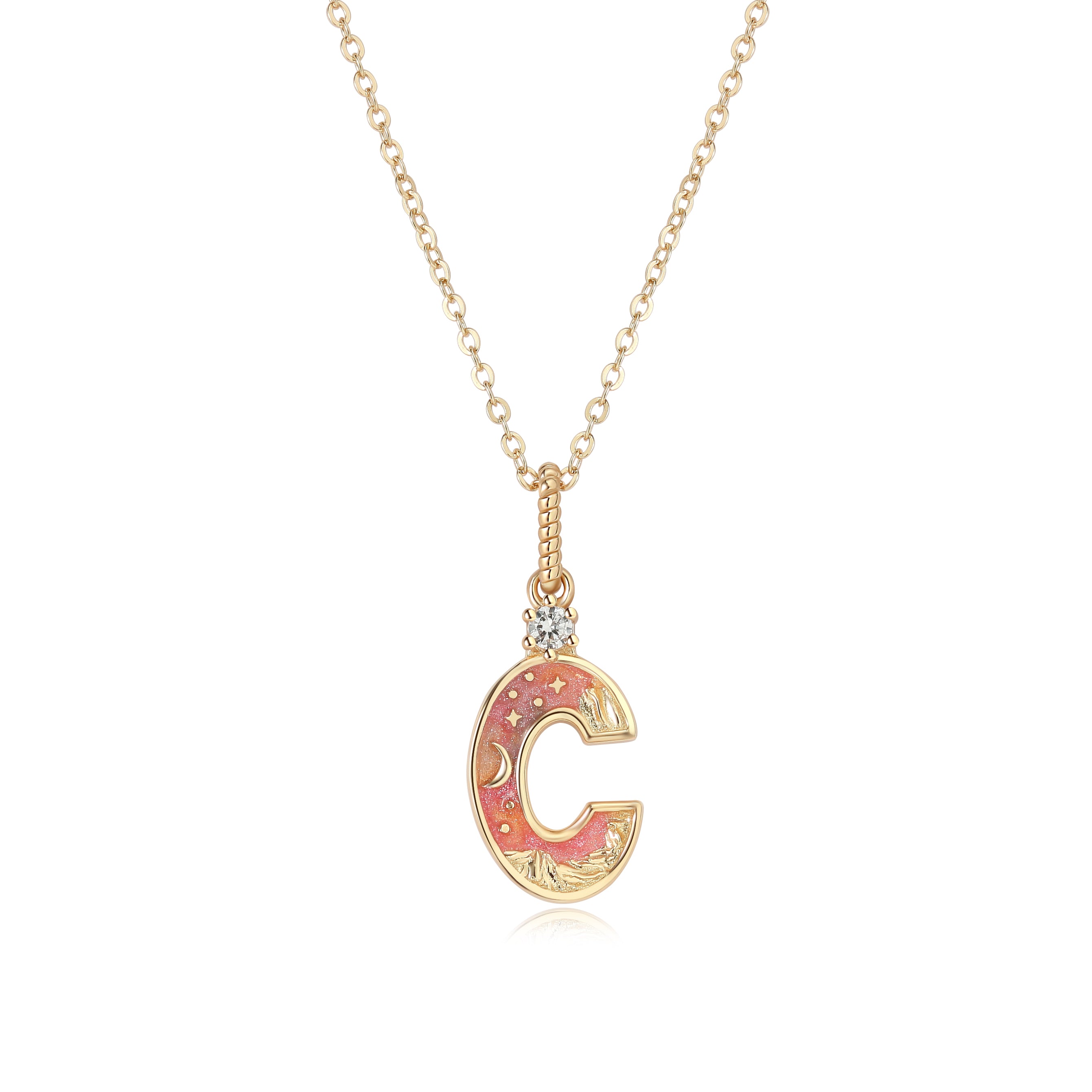LETTER C NECKLACE - SUNSET - ALPHABET COLLECTION